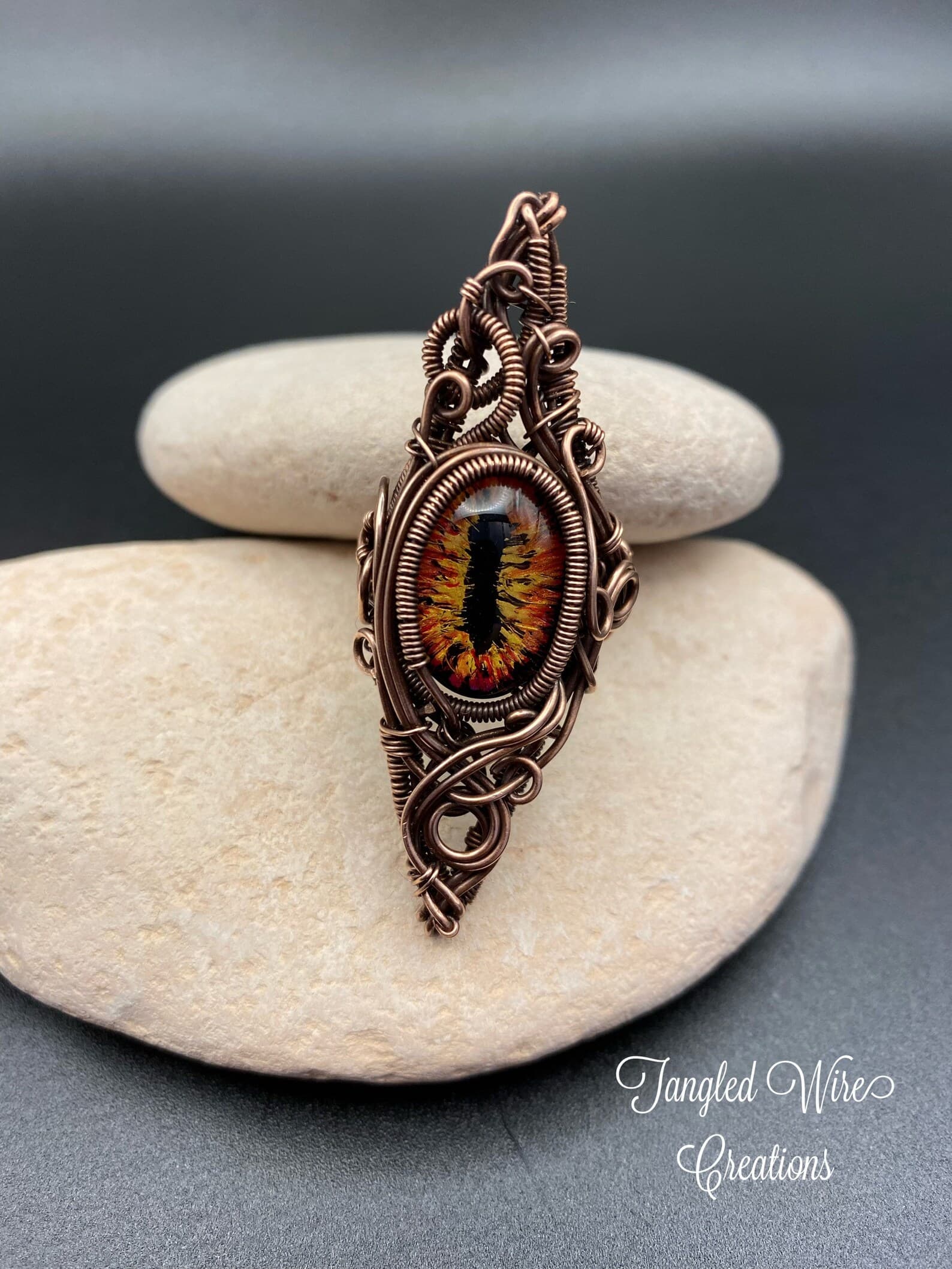 Dragon Eye Statement Ring – Handmade Copper Jewelry, view 5