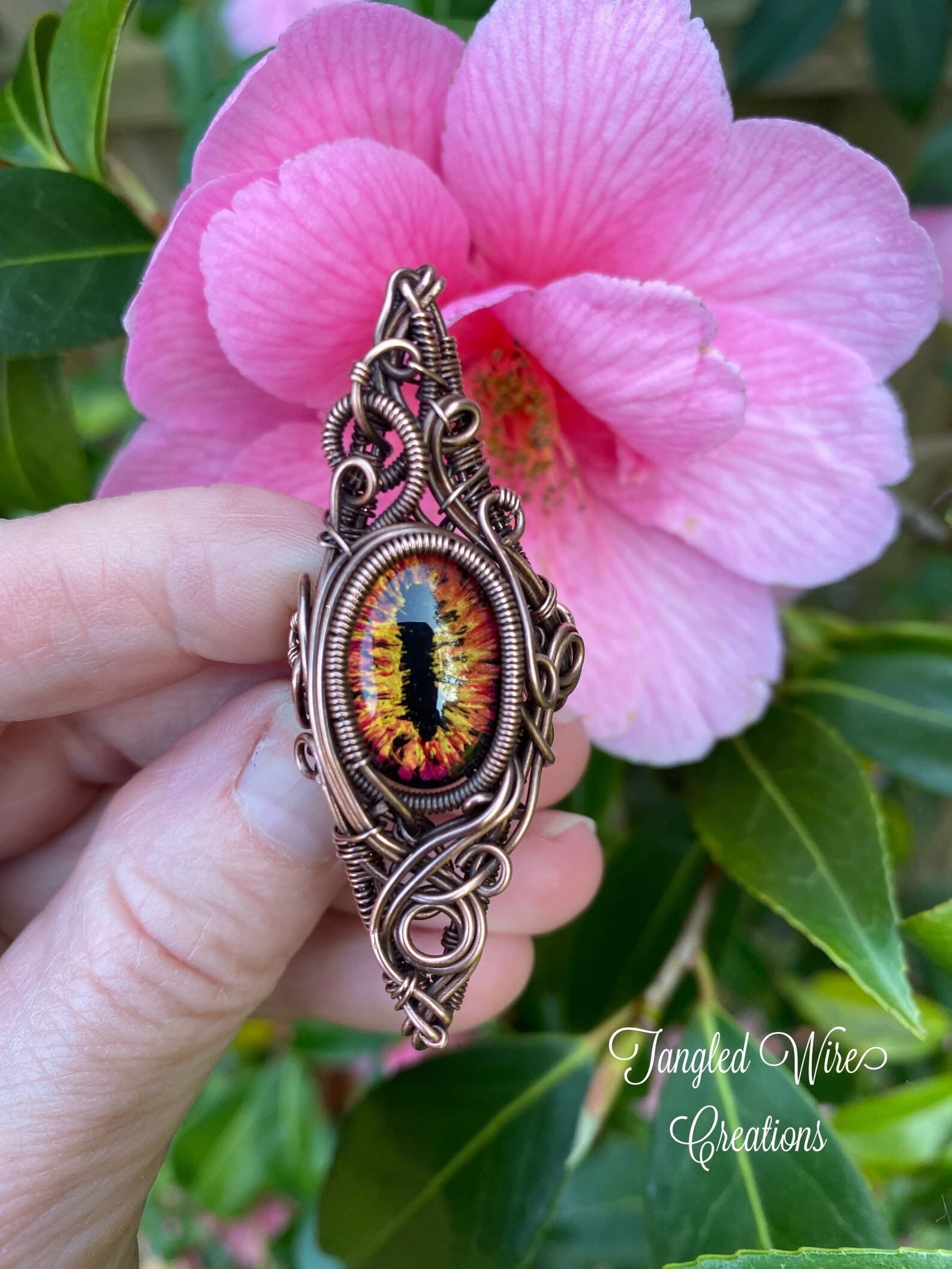 Dragon Eye Statement Ring – Handmade Copper Jewelry, view 6