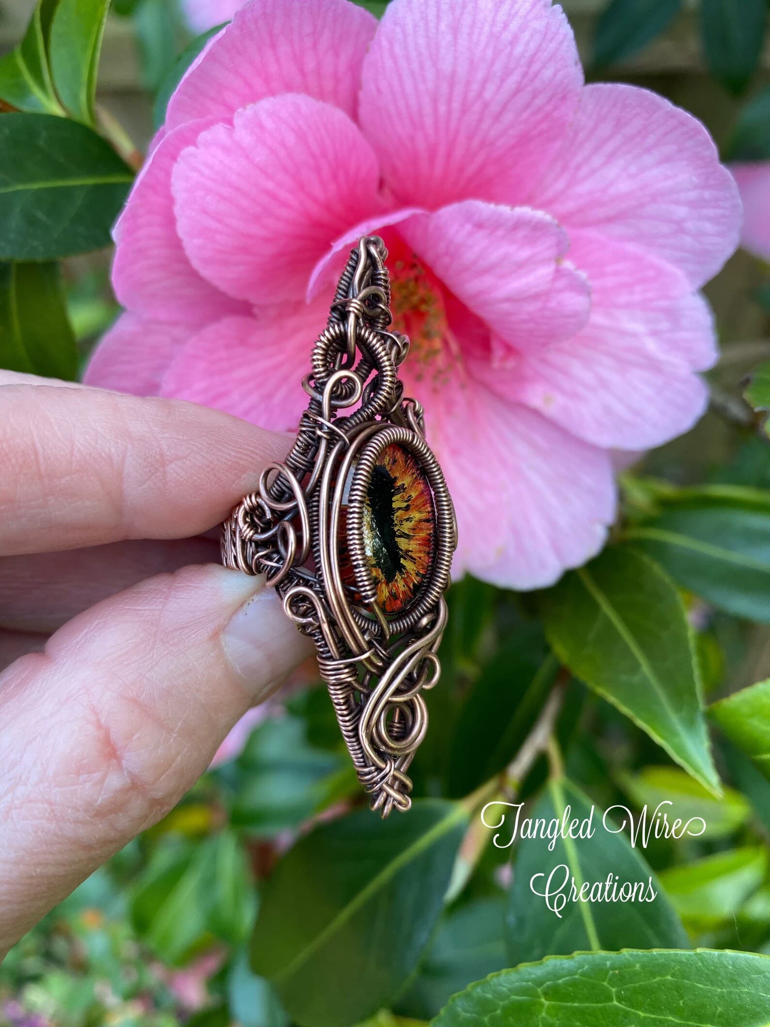 Dragon Eye Statement Ring – Handmade Copper Jewelry, view 8