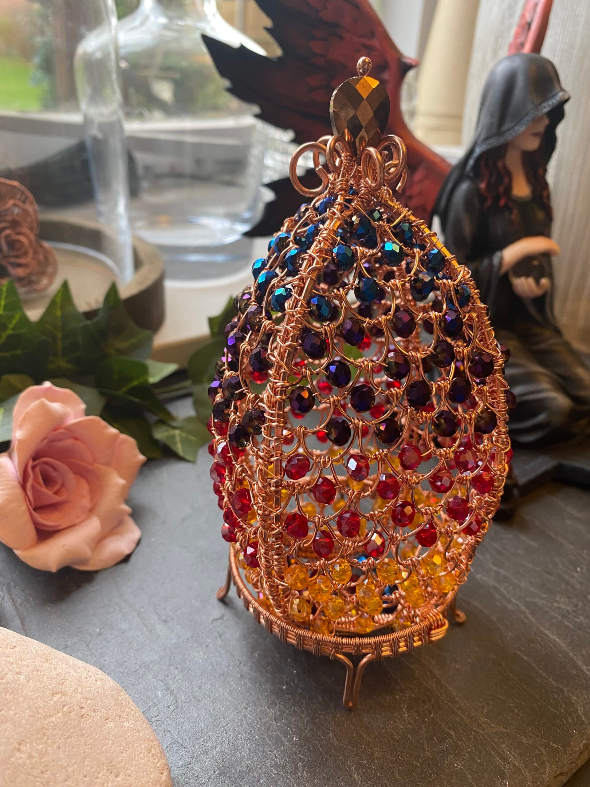 Hand-woven wire dragon’s egg, view 8