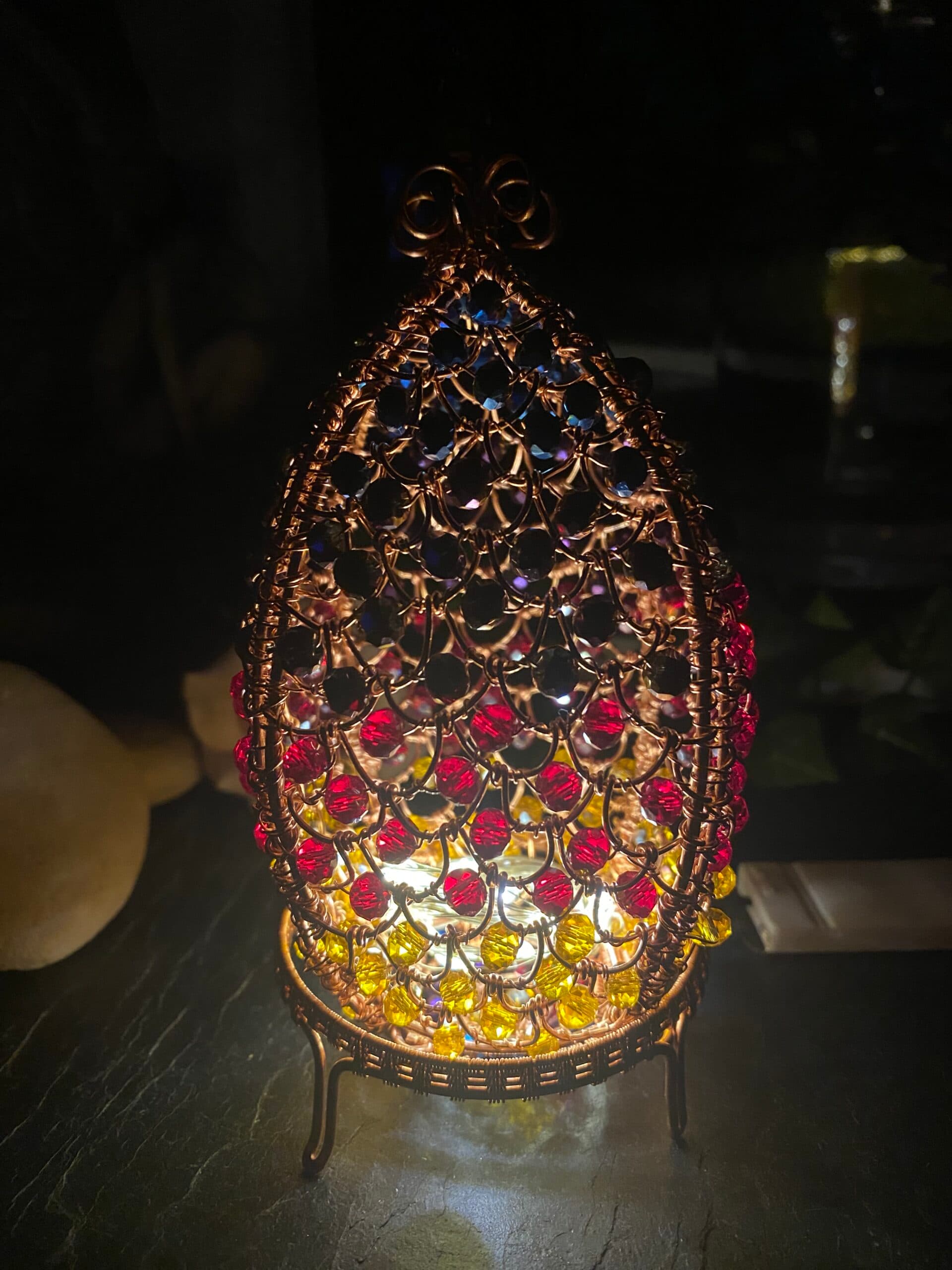 Hand-woven wire dragon’s egg, view 2