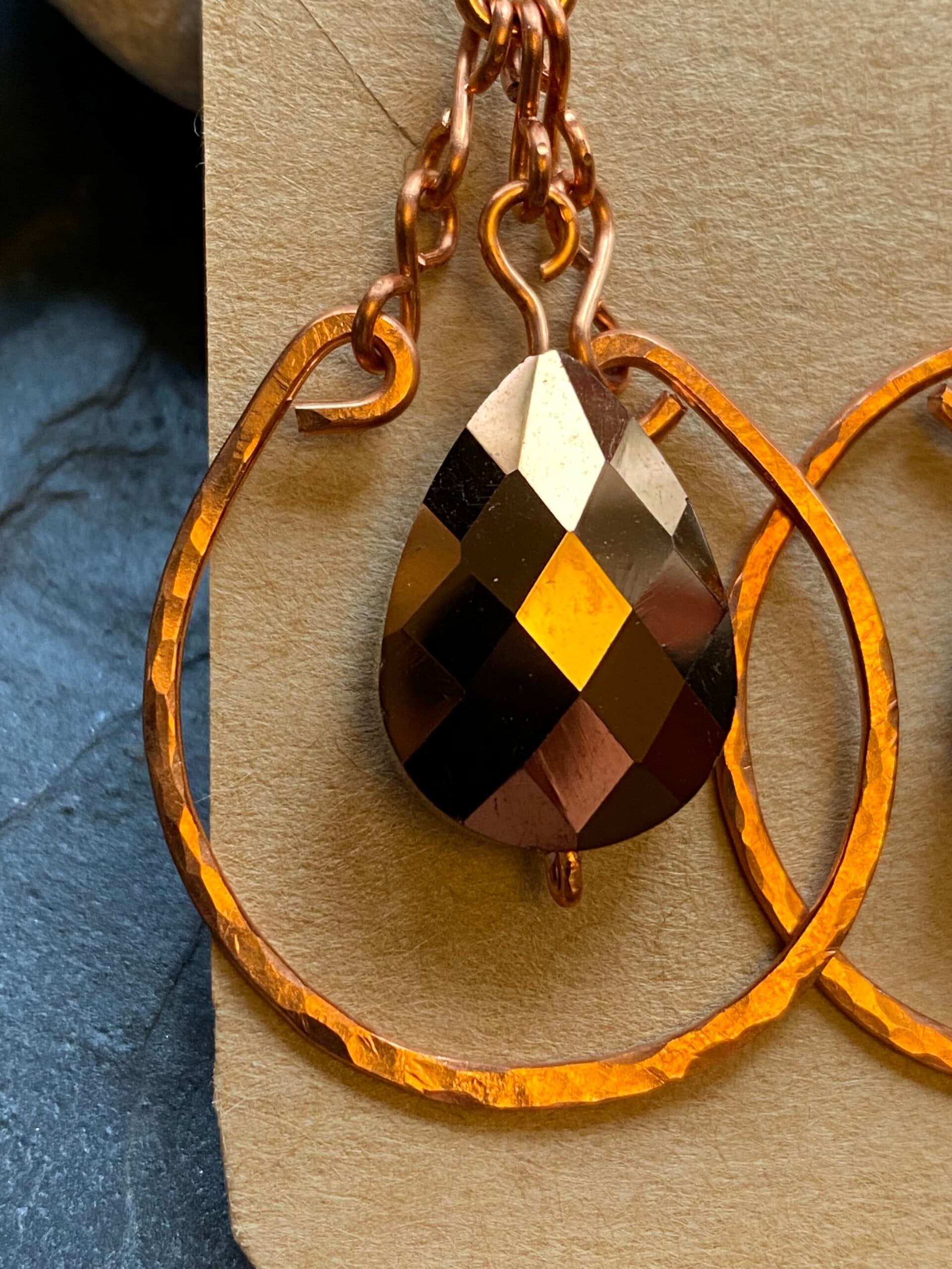 Copper Dangle Earrings, view 4