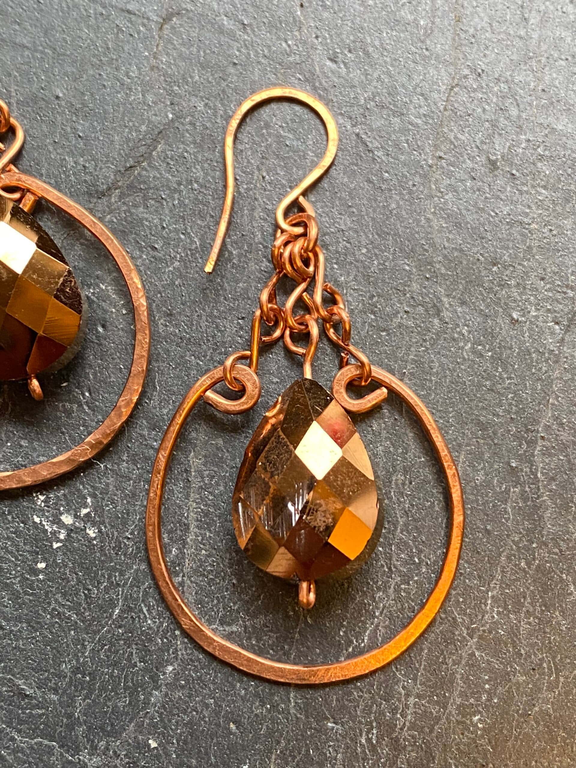 Copper Dangle Earrings, view 6