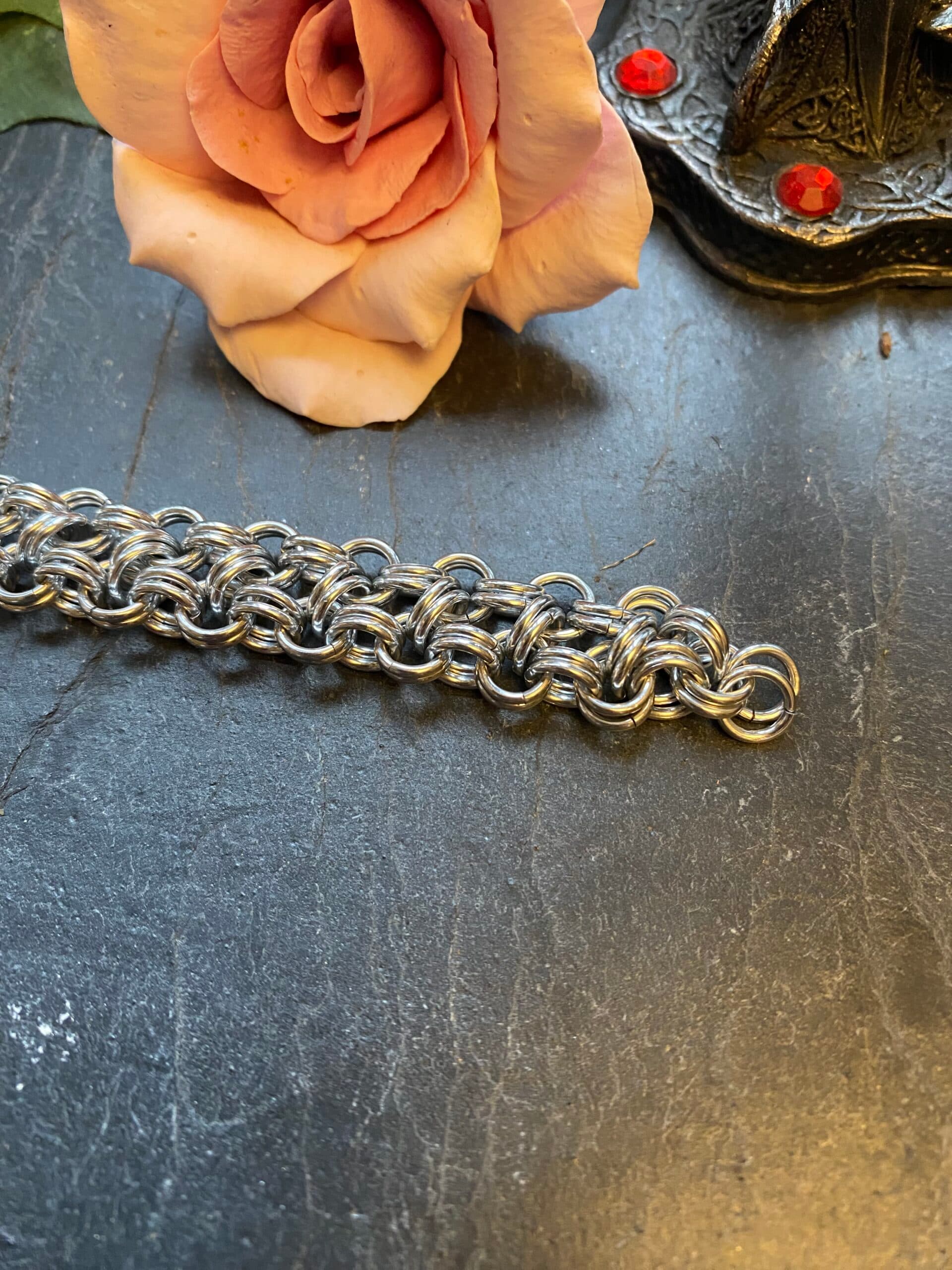 Japanese Double Four and One Chainmail Bracelet, view 5