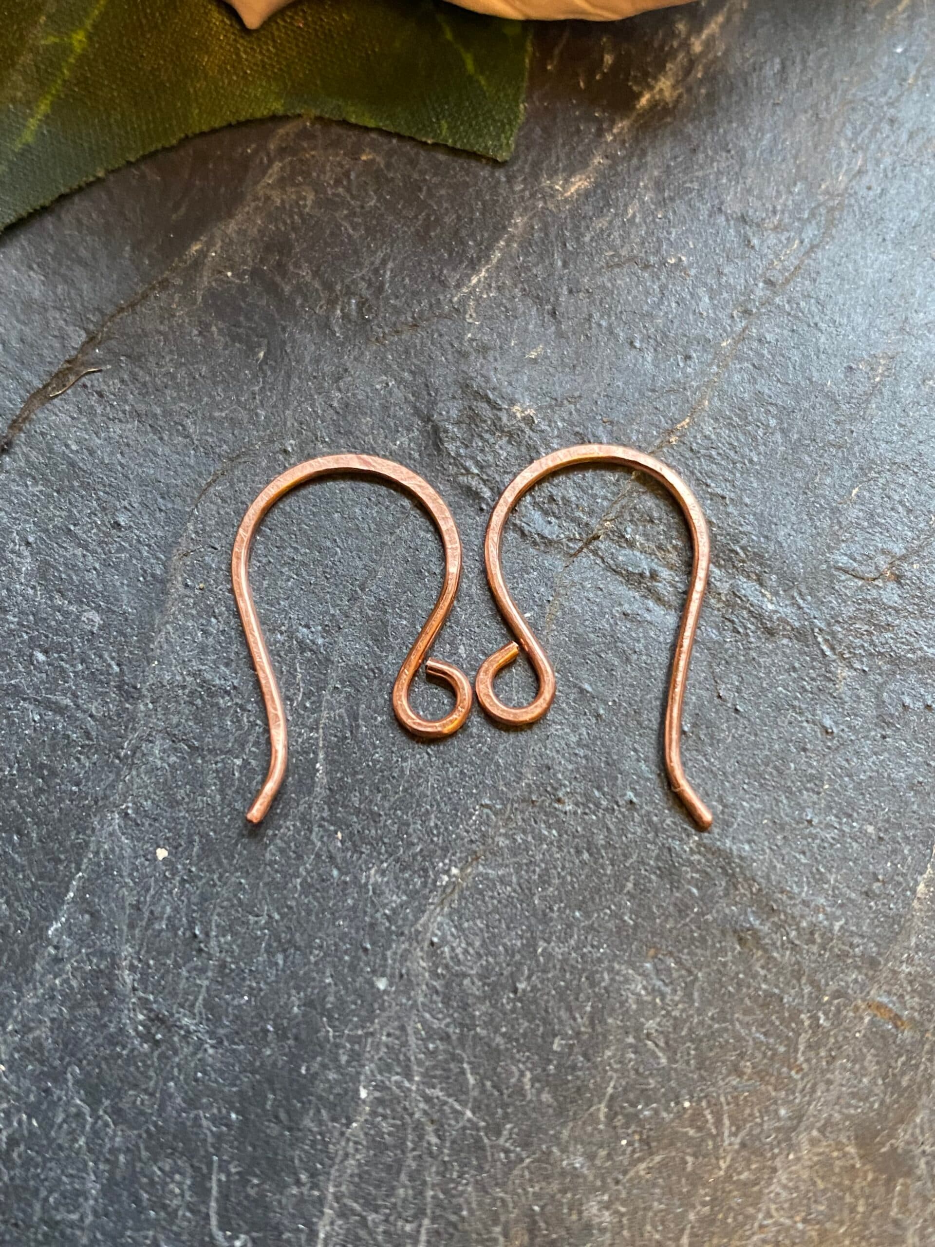 Handmade Copper Earring Wires – Hammered Jewelry Findings for Creative Projects, view 4