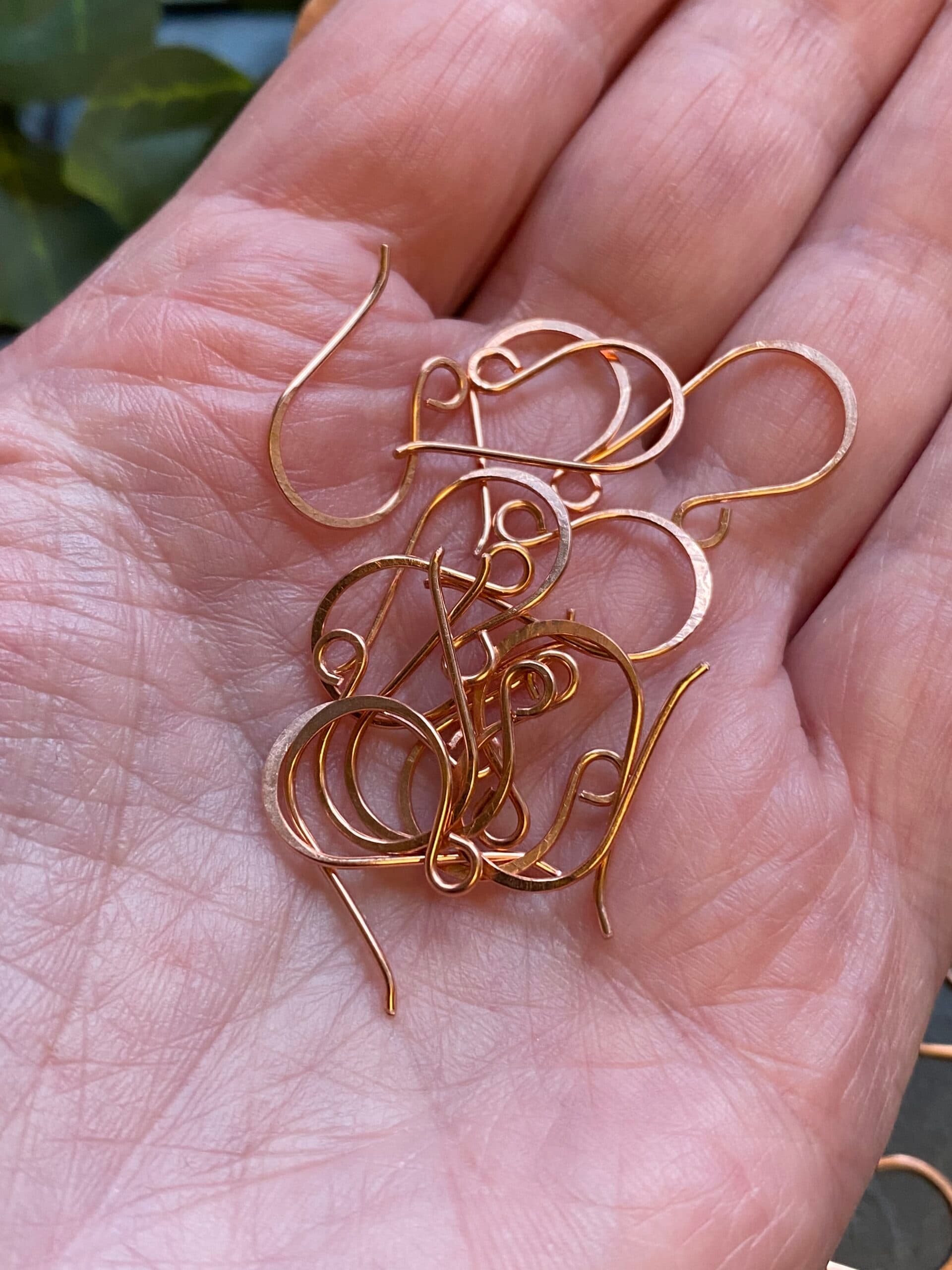 Handmade Copper Earring Wires – Hammered Jewelry Findings for Creative Projects, view 3