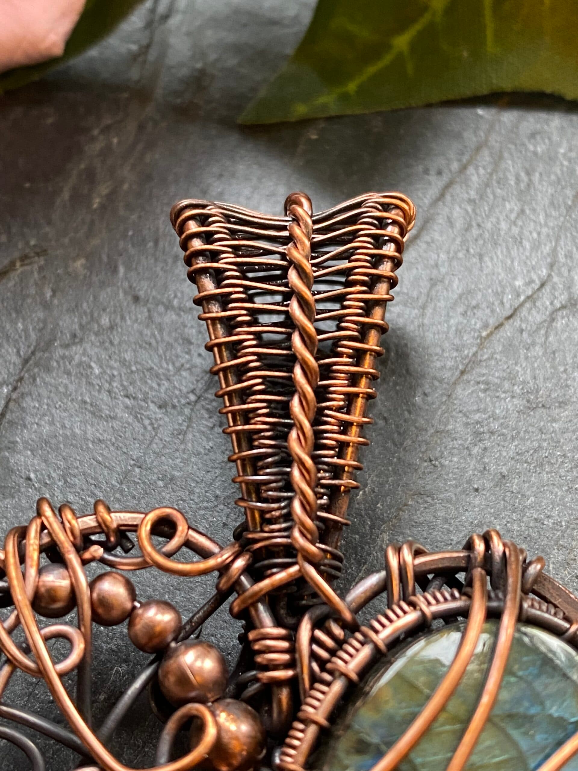 Copper Labradorite Heart Pendant, view 7