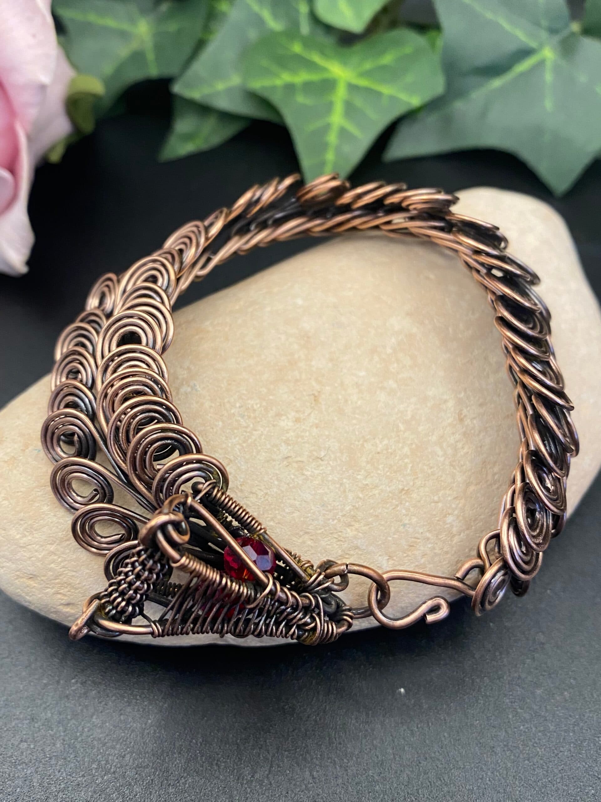 Dragon scale copper bracelet, view 4
