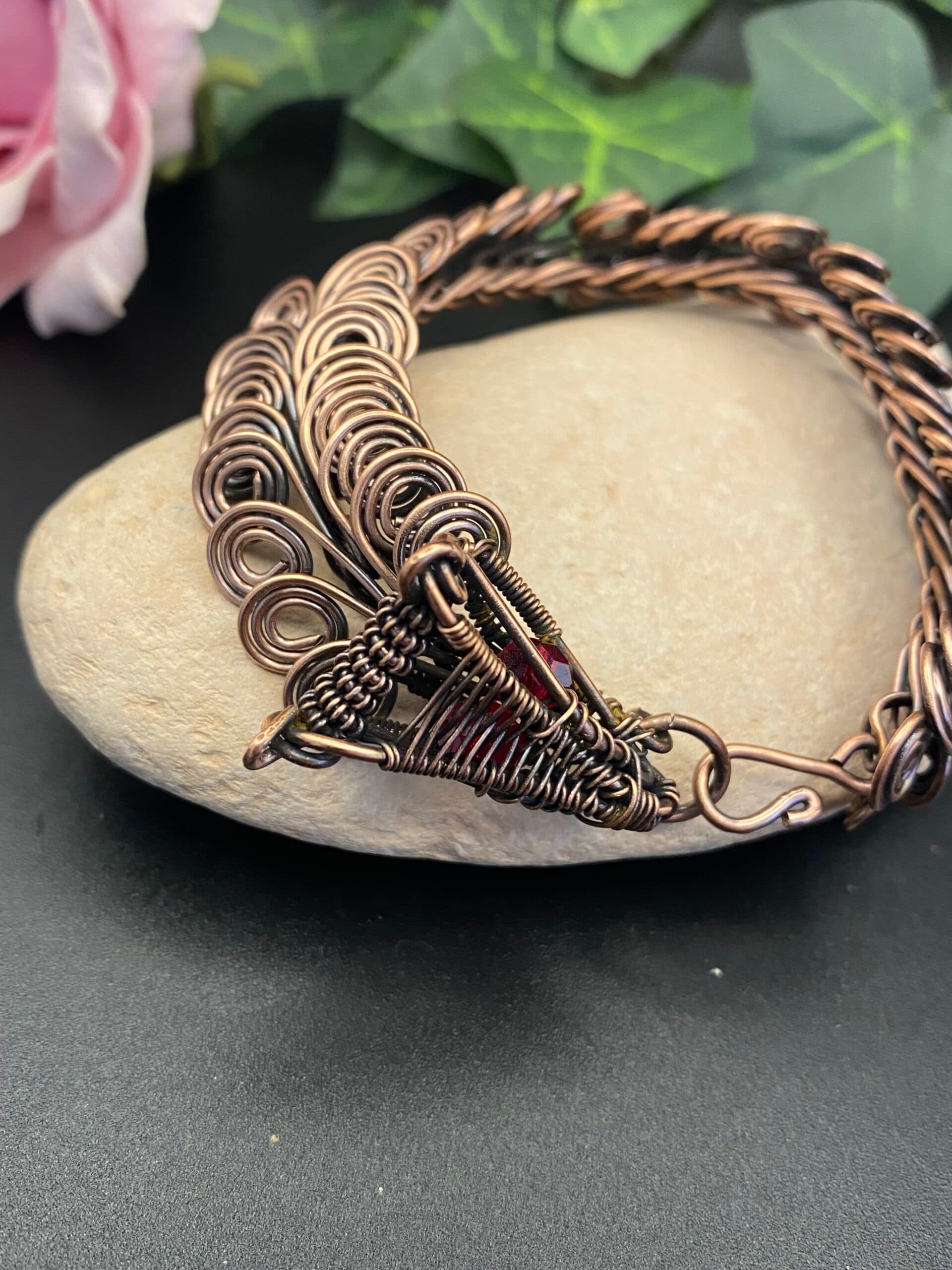 Dragon scale copper bracelet, view 3