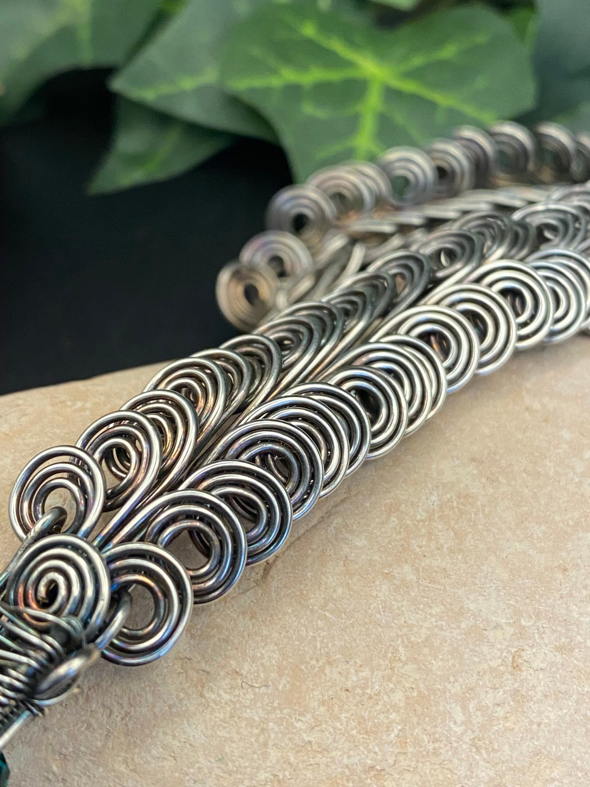 Dragon Scale Silver Plated Bracelet Handmade, view 8