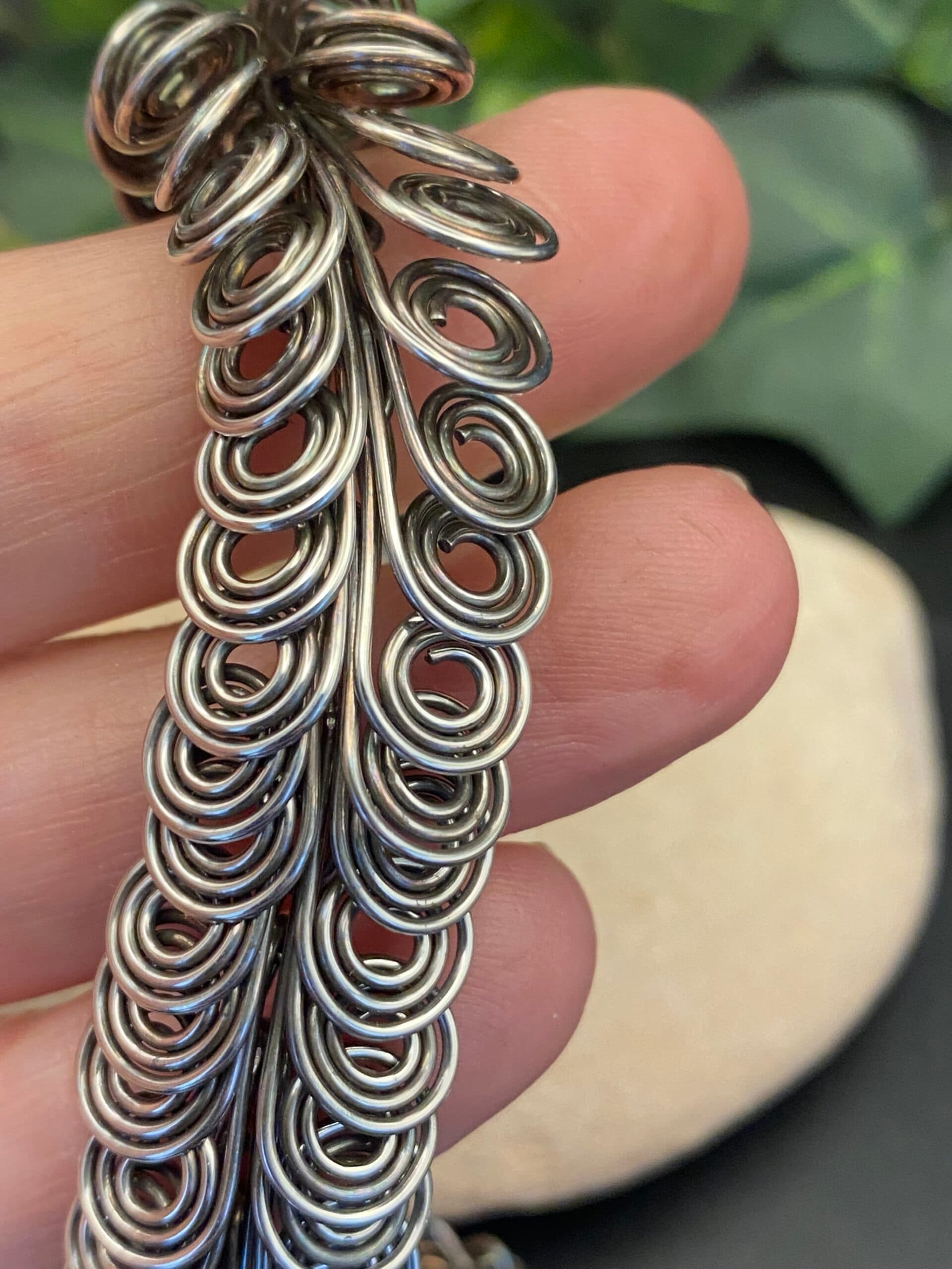 Dragon Scale Silver Plated Bracelet Handmade, view 5