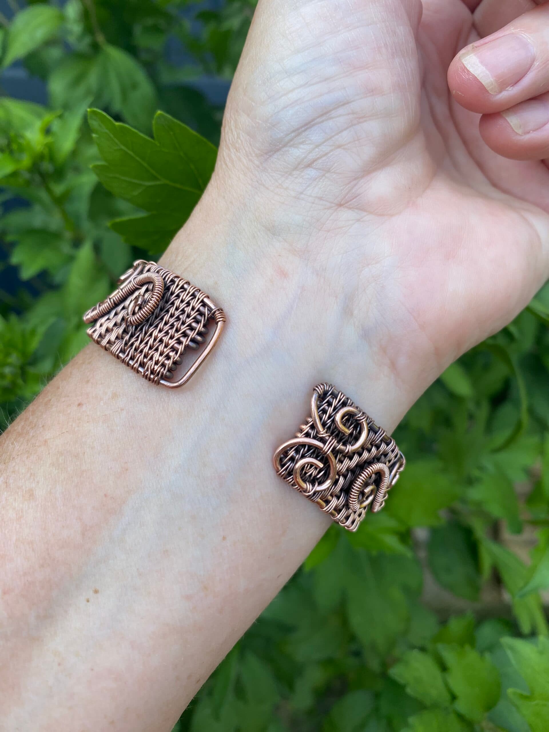 Forest dragon copper cuff bracelet, view 6