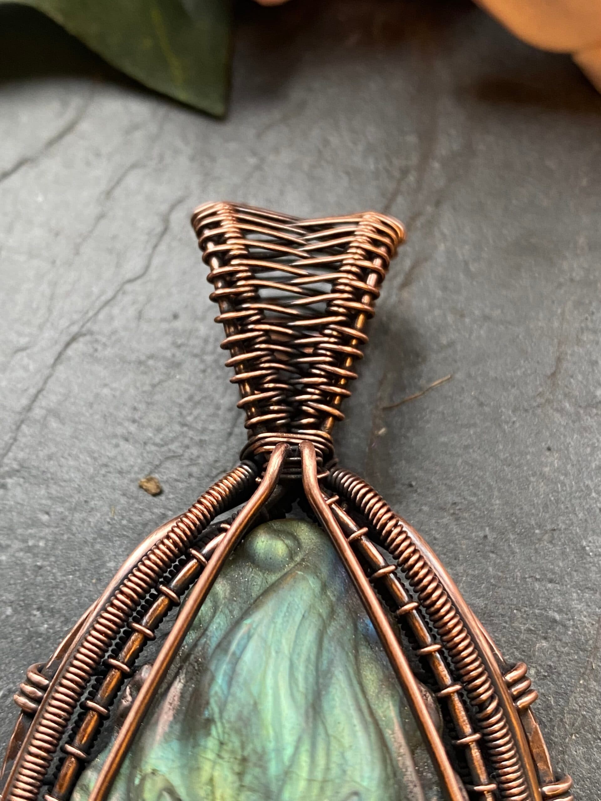 Carved Labradorite Fox Pendant – Spirit of the Kitsune, view 8
