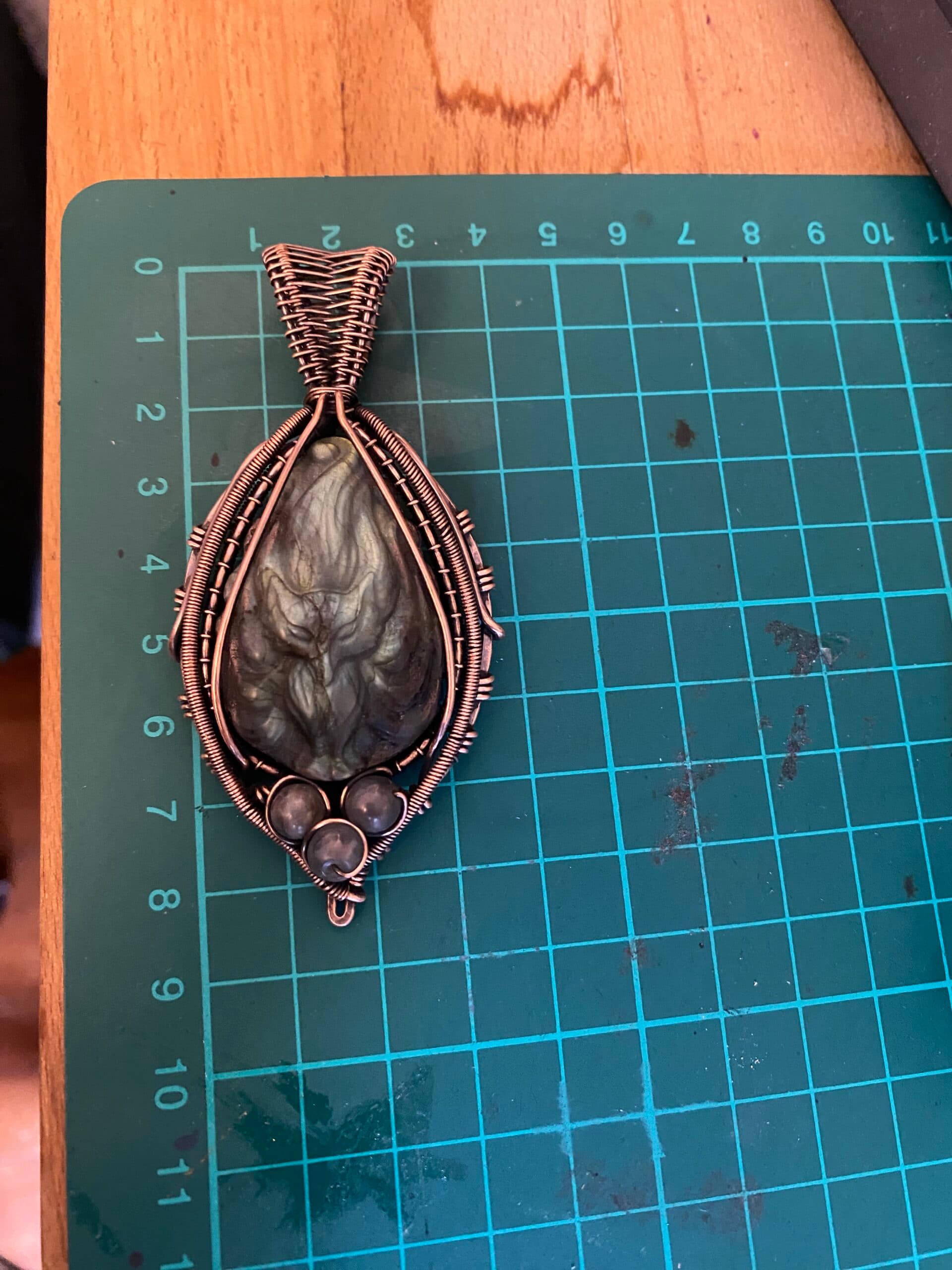 Carved Labradorite Fox Pendant – Spirit of the Kitsune, view 3