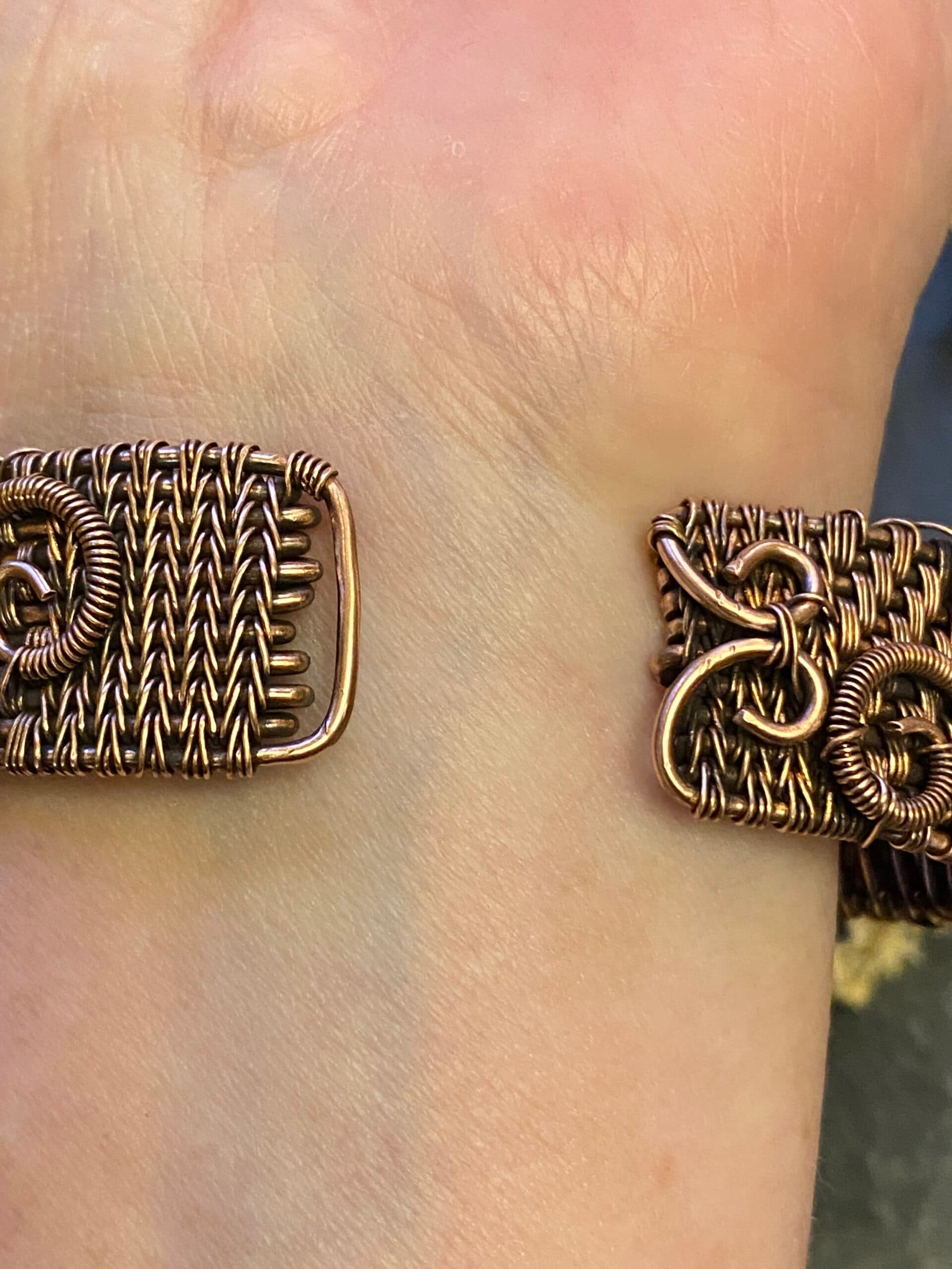 Red Dragon Eye Cuff Bracelet | Adjustable Copper Wire Jewellery, view 11