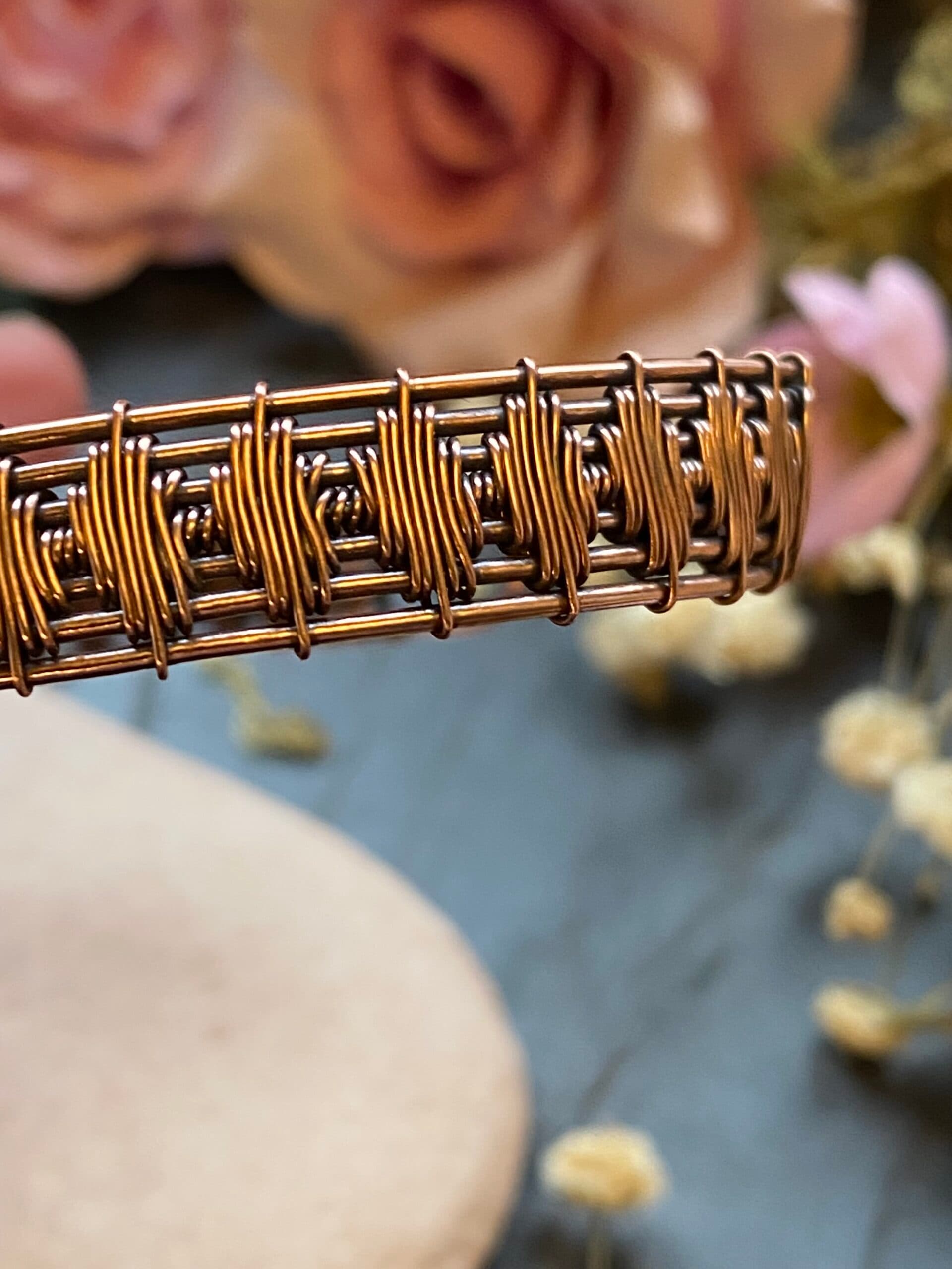 Black Onyx Moon Cuff Bracelet | Copper Wire Wrapped Gothic Jewellery, view 9