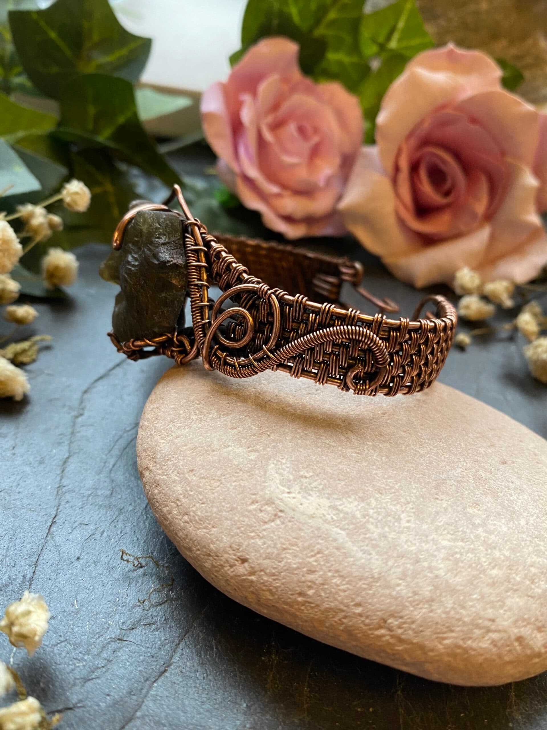 Labradorite Wolf Cuff Bracelet – Spirit of the Wolf, view 8