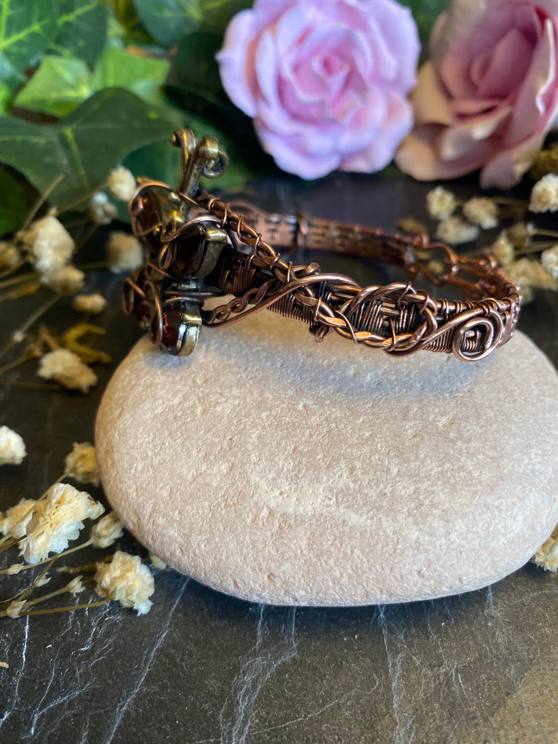 Vintage Butterfly Cuff Bracelet | Handmade Copper Wire Jewellery, view 5