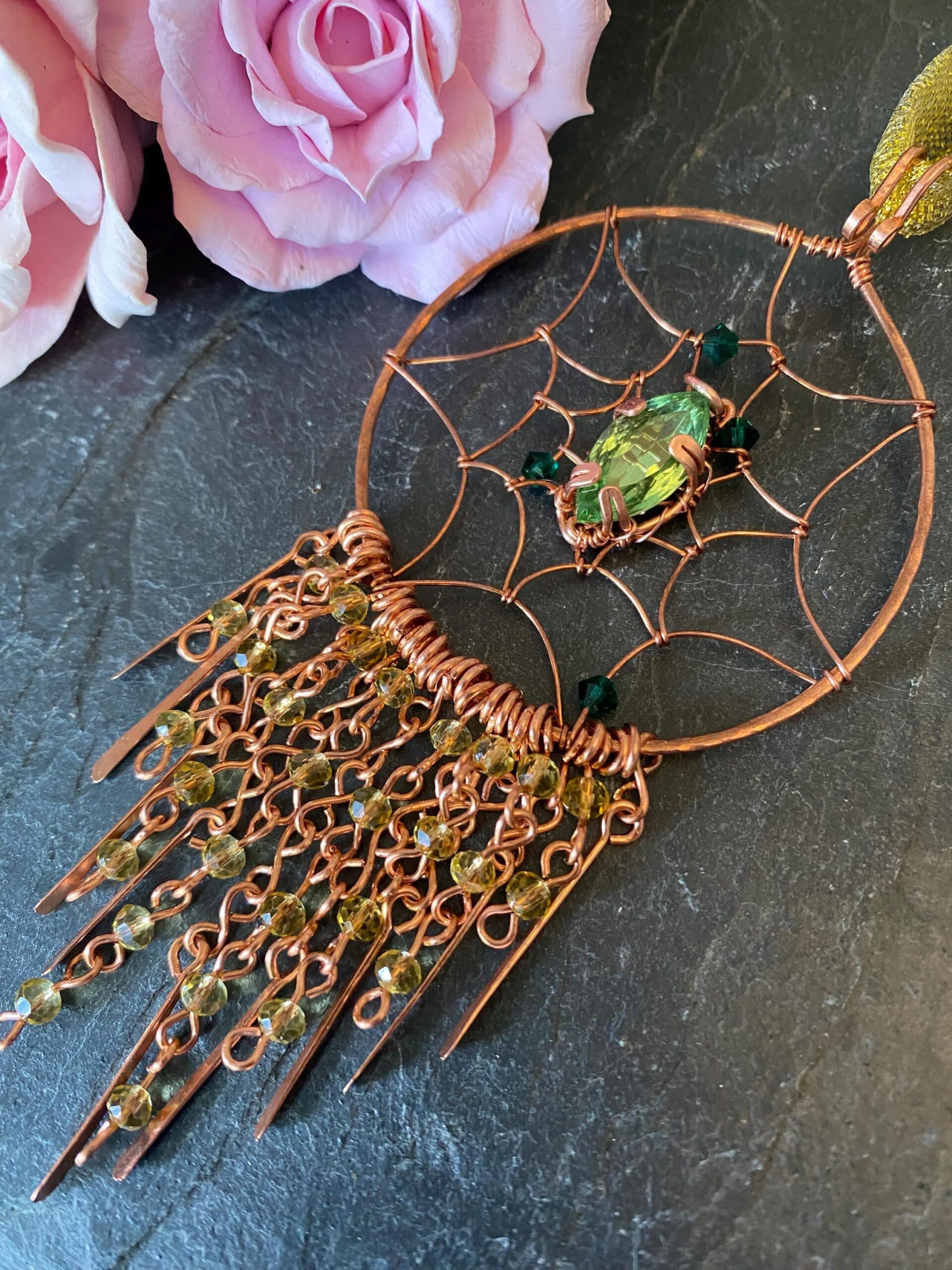 Copper Dreamcatcher — Handmade Window Hanging Décor