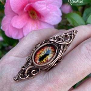 Dragon Eye Statement Ring – Handmade Copper Jewelry