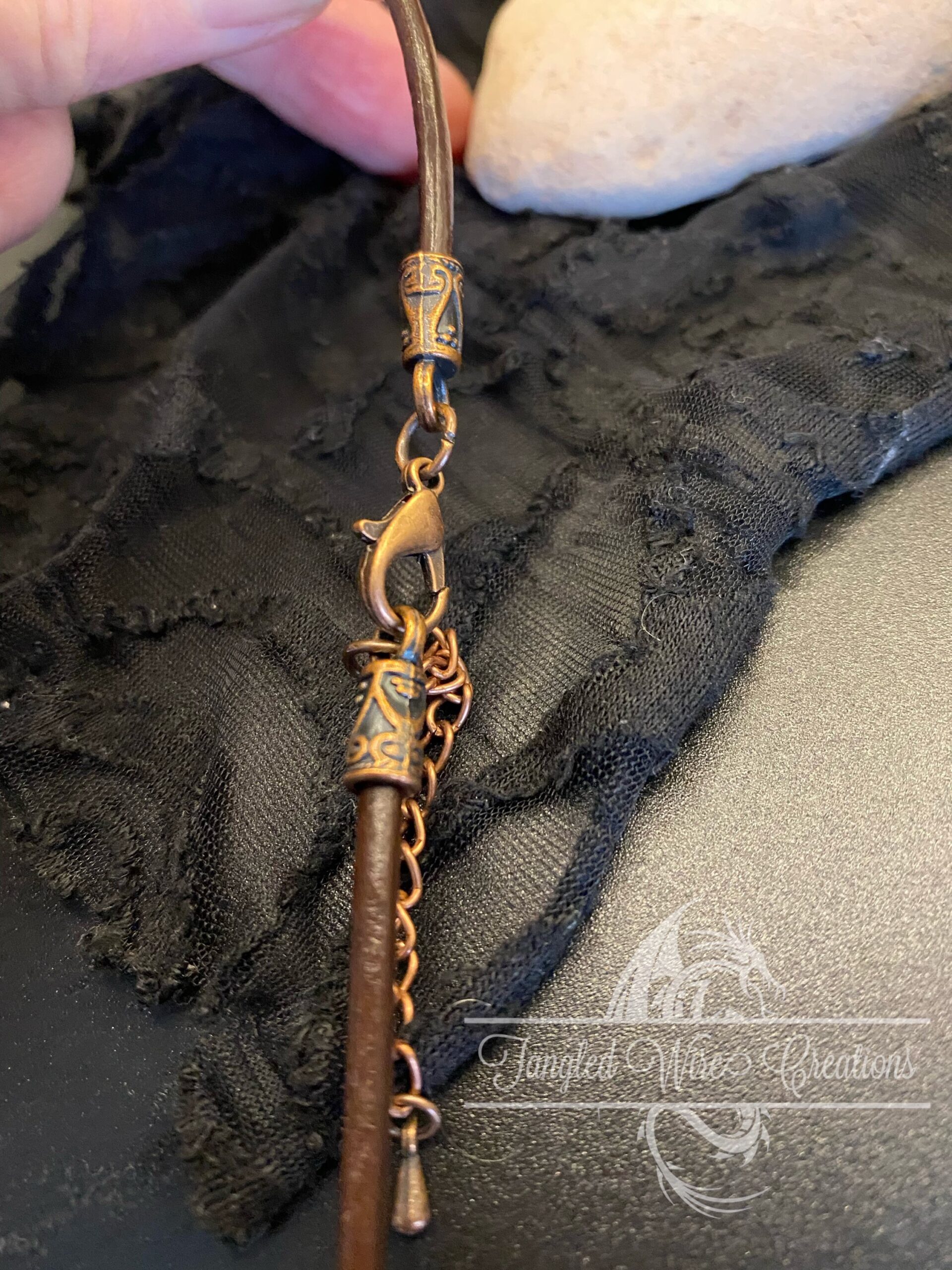 Amazonite Wire Wrapped Copper Pendant - Image 9