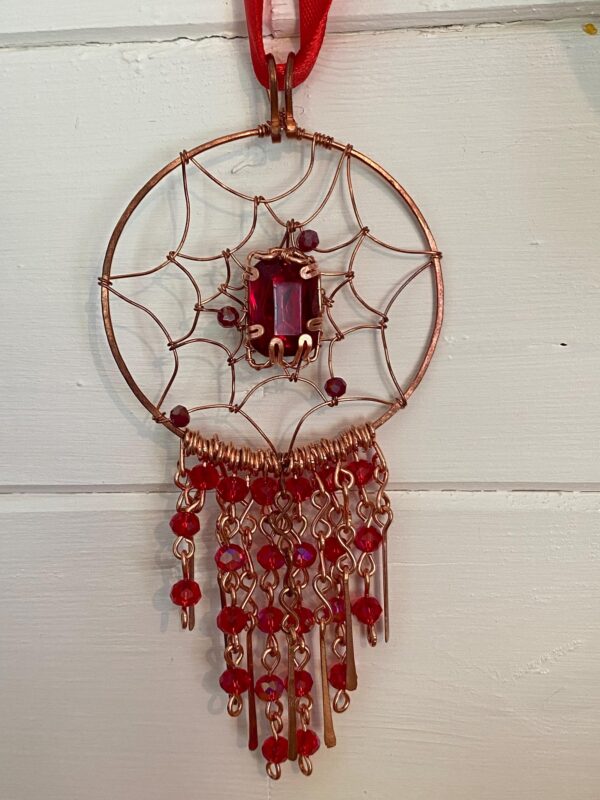 Copper Dreamcatcher Charm — Handmade Window & Rearview Mirror Suncatcher - Image 8