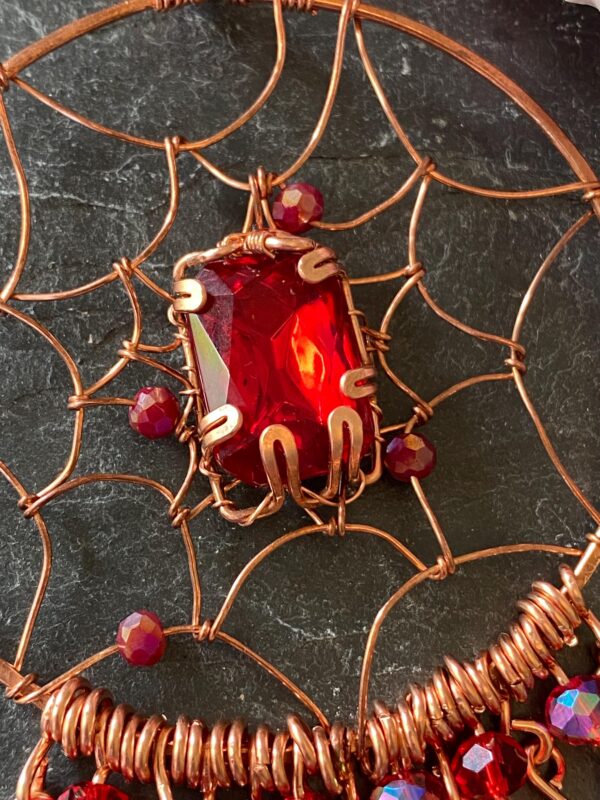 Copper Dreamcatcher Charm — Handmade Window & Rearview Mirror Suncatcher - Image 4