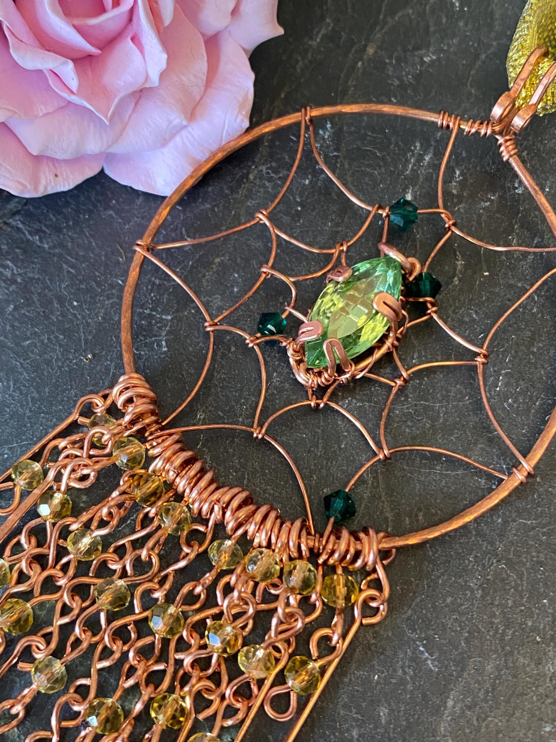 Copper Dreamcatcher — Handmade Window Hanging Décor - Image 2