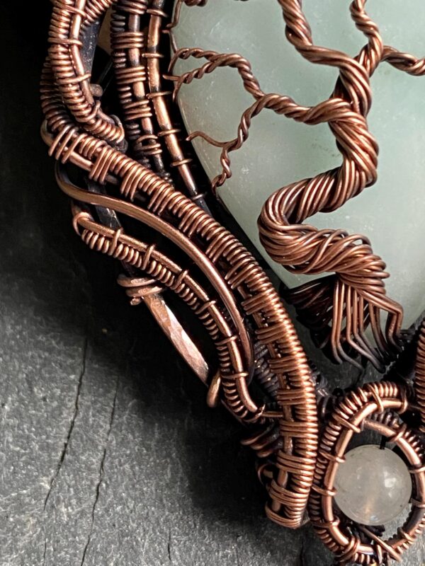 Amazonite Wire Wrapped Copper tree of life Pendant - Image 7