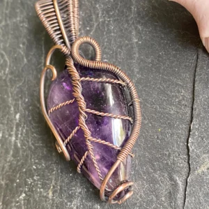 Amethyst leaf pendant