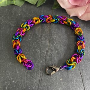 Byzantine Chain Mail Rainbow Bracelet