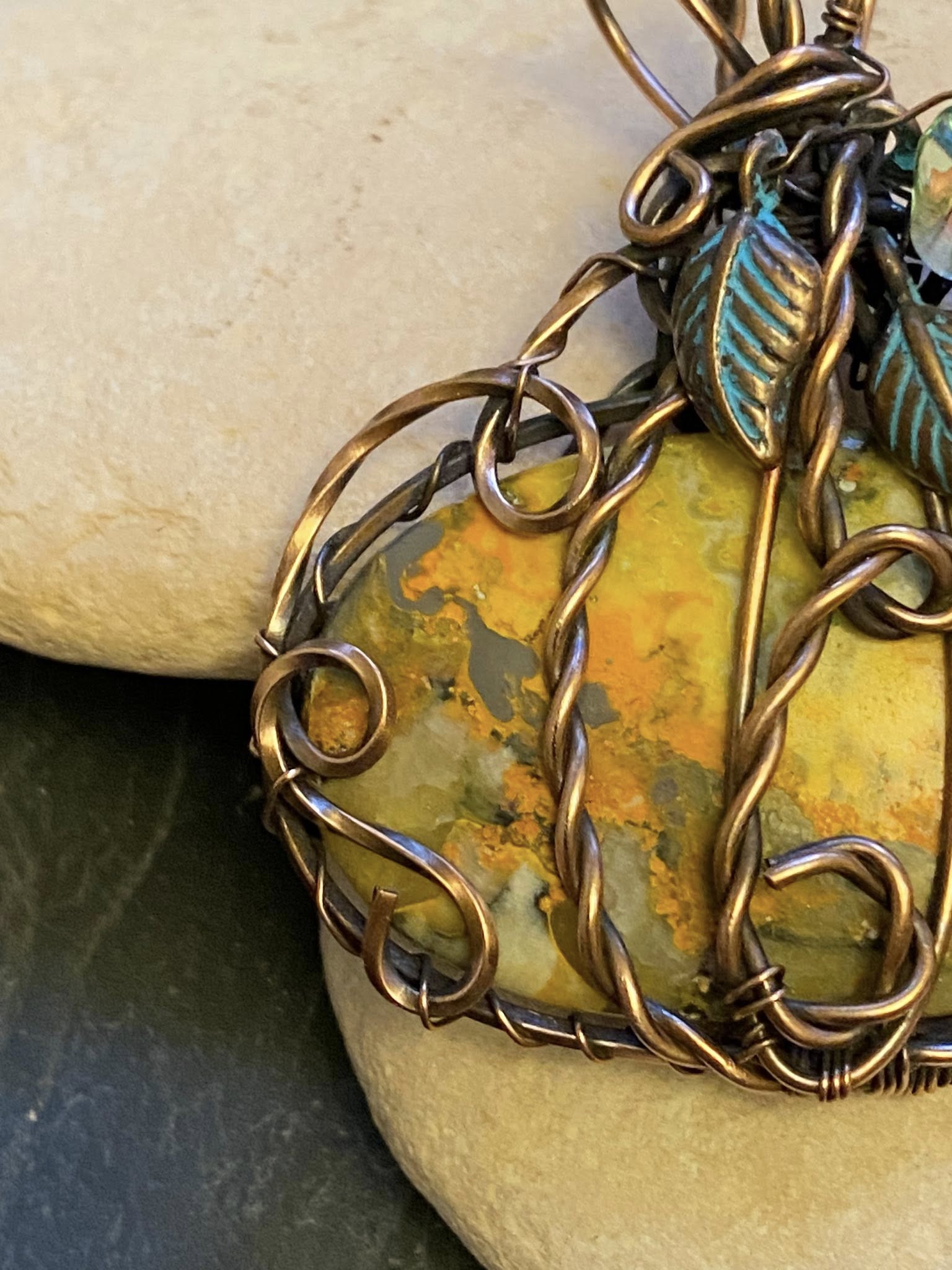 Bumblebee Jasper Pumpkin Pendant - Image 5
