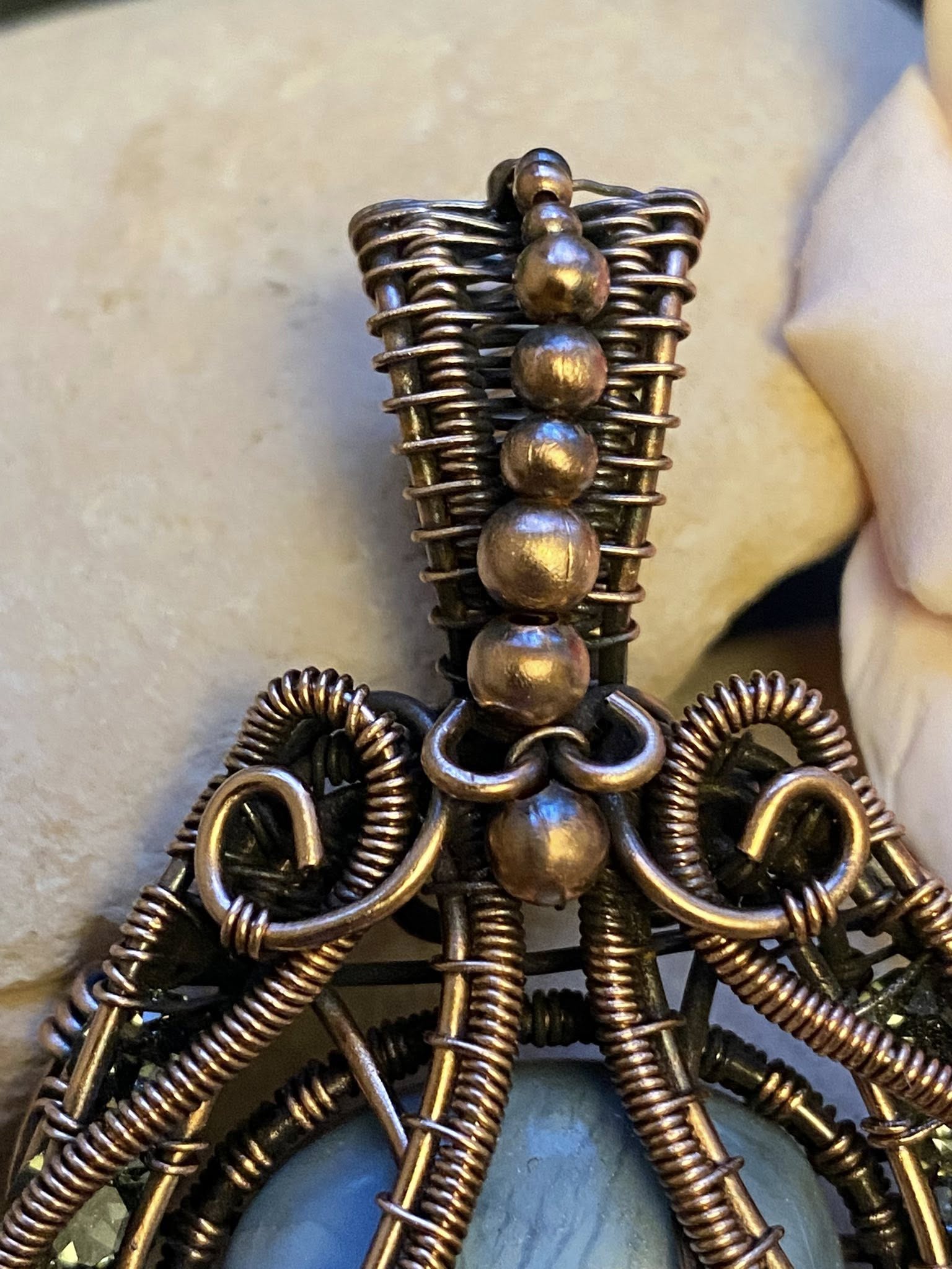 Labradorite Copper Pendant – Wire Wrapped Jewelry - Image 2