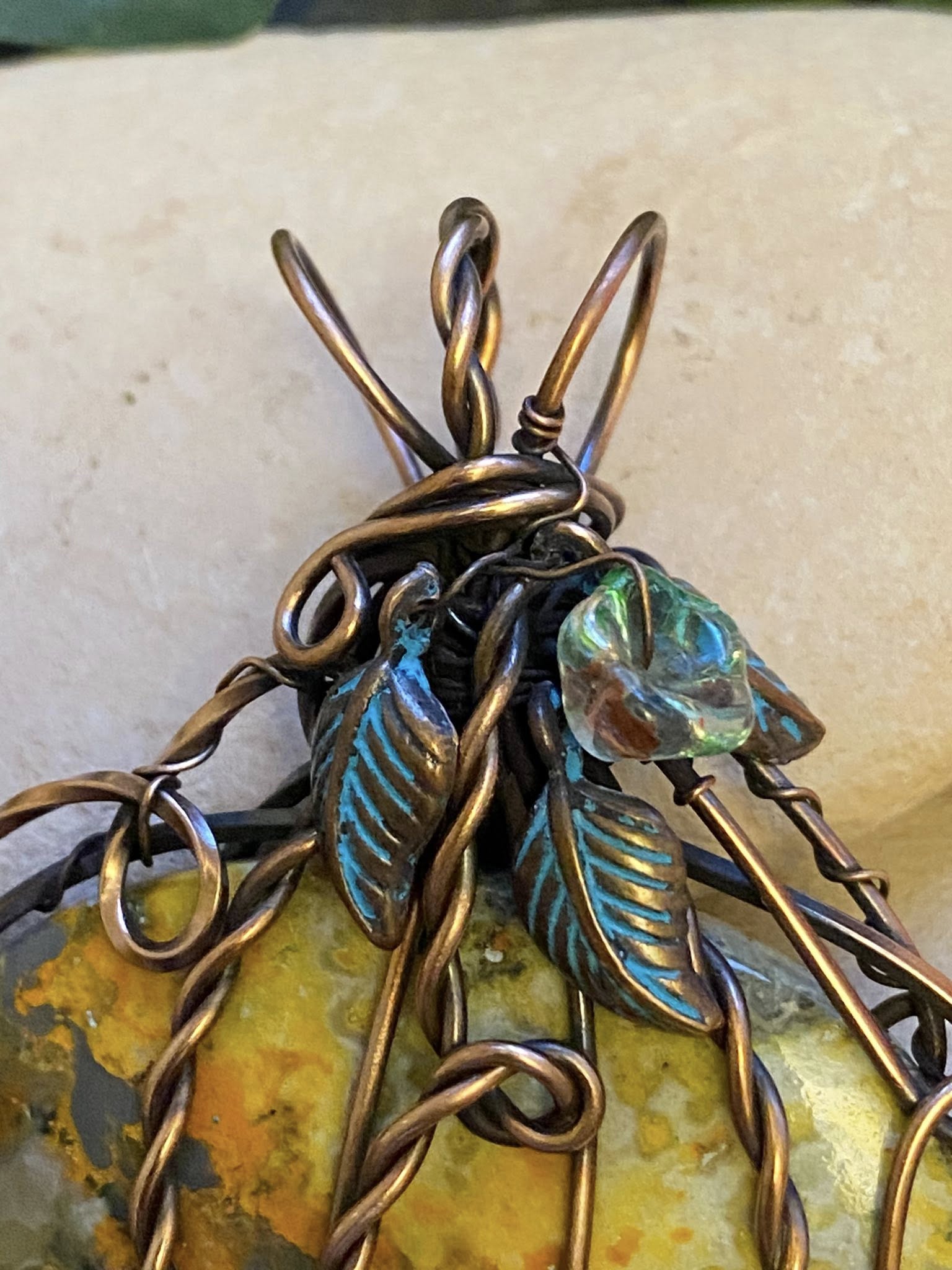 Bumblebee Jasper Pumpkin Pendant - Image 3