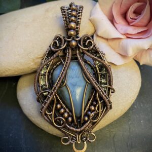 Labradorite Copper Pendant – Wire Wrapped Jewelry