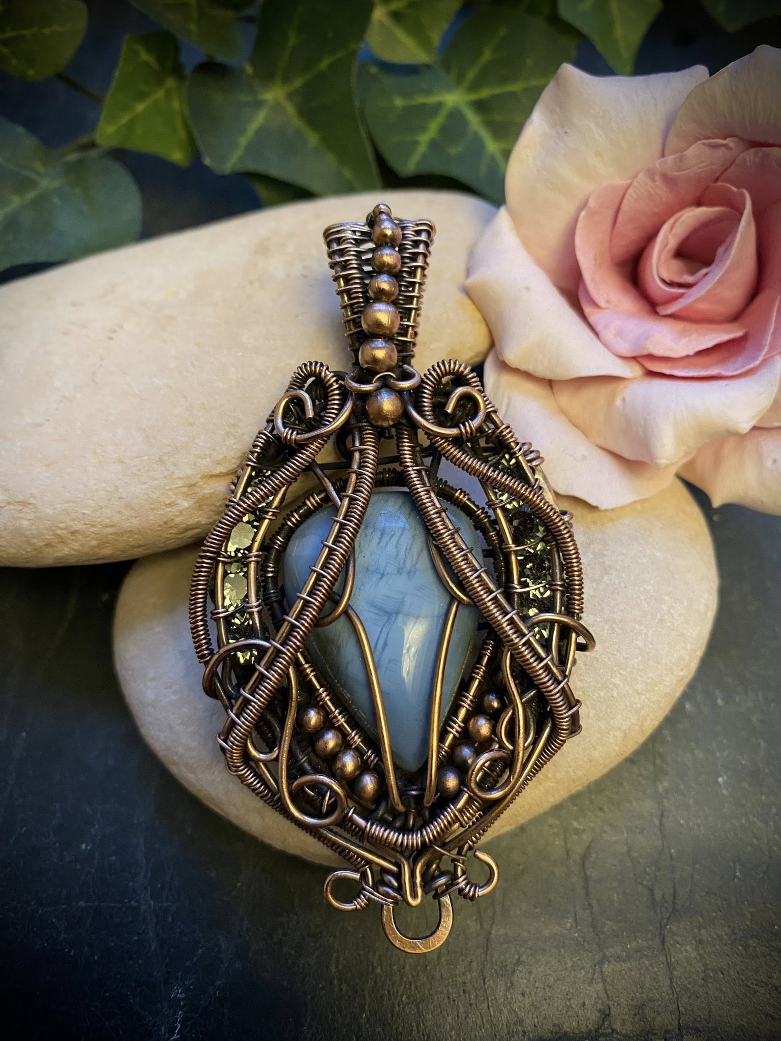 Labradorite Copper Pendant – Wire Wrapped Jewelry - Image 5