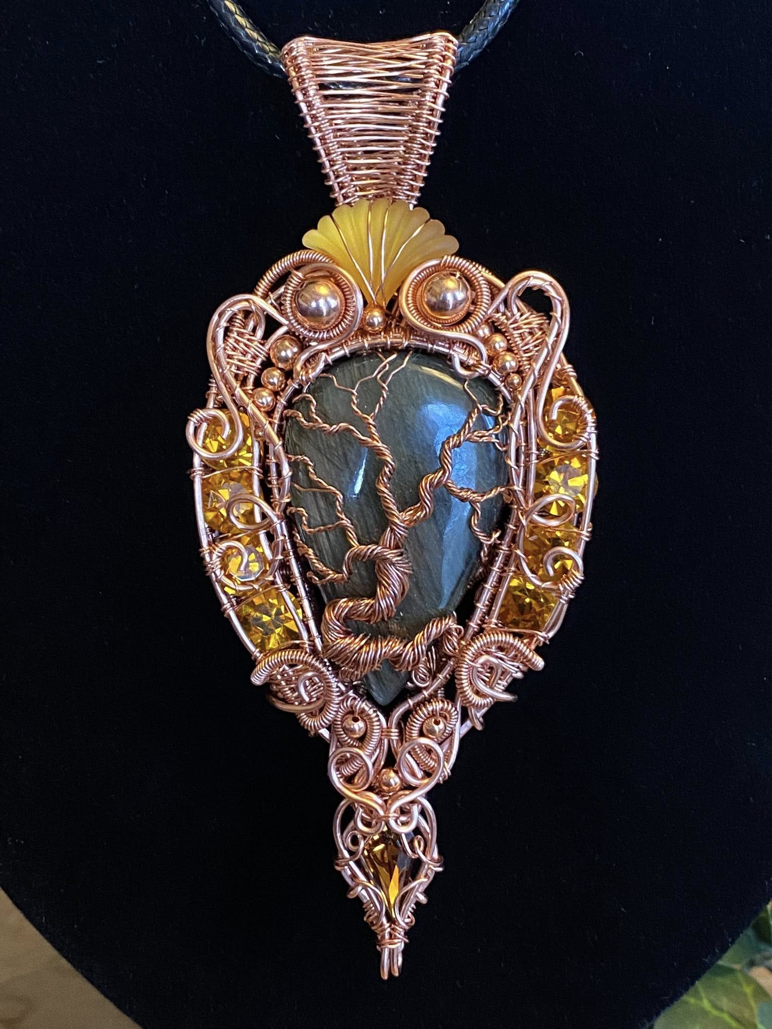 Copper Labradorite Tree of Life Pendant - Image 4