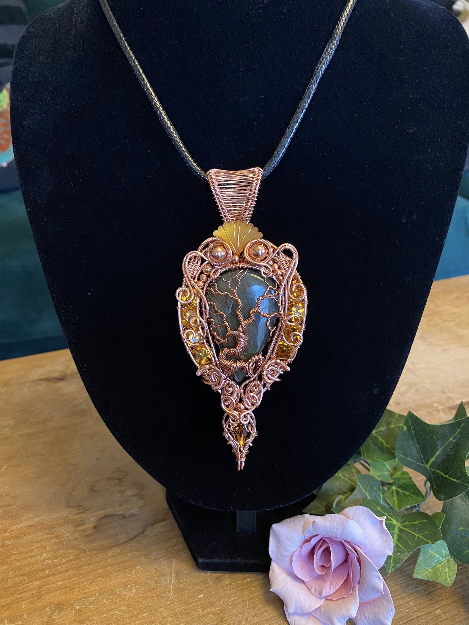 Copper Labradorite Tree of Life Pendant - Image 7