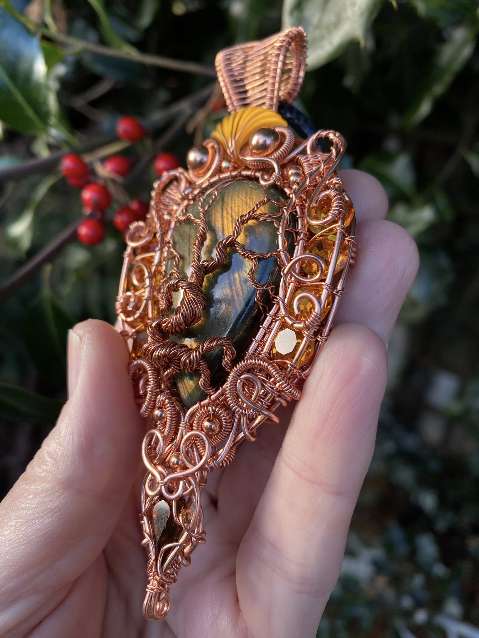 Copper Labradorite Tree of Life Pendant - Image 8