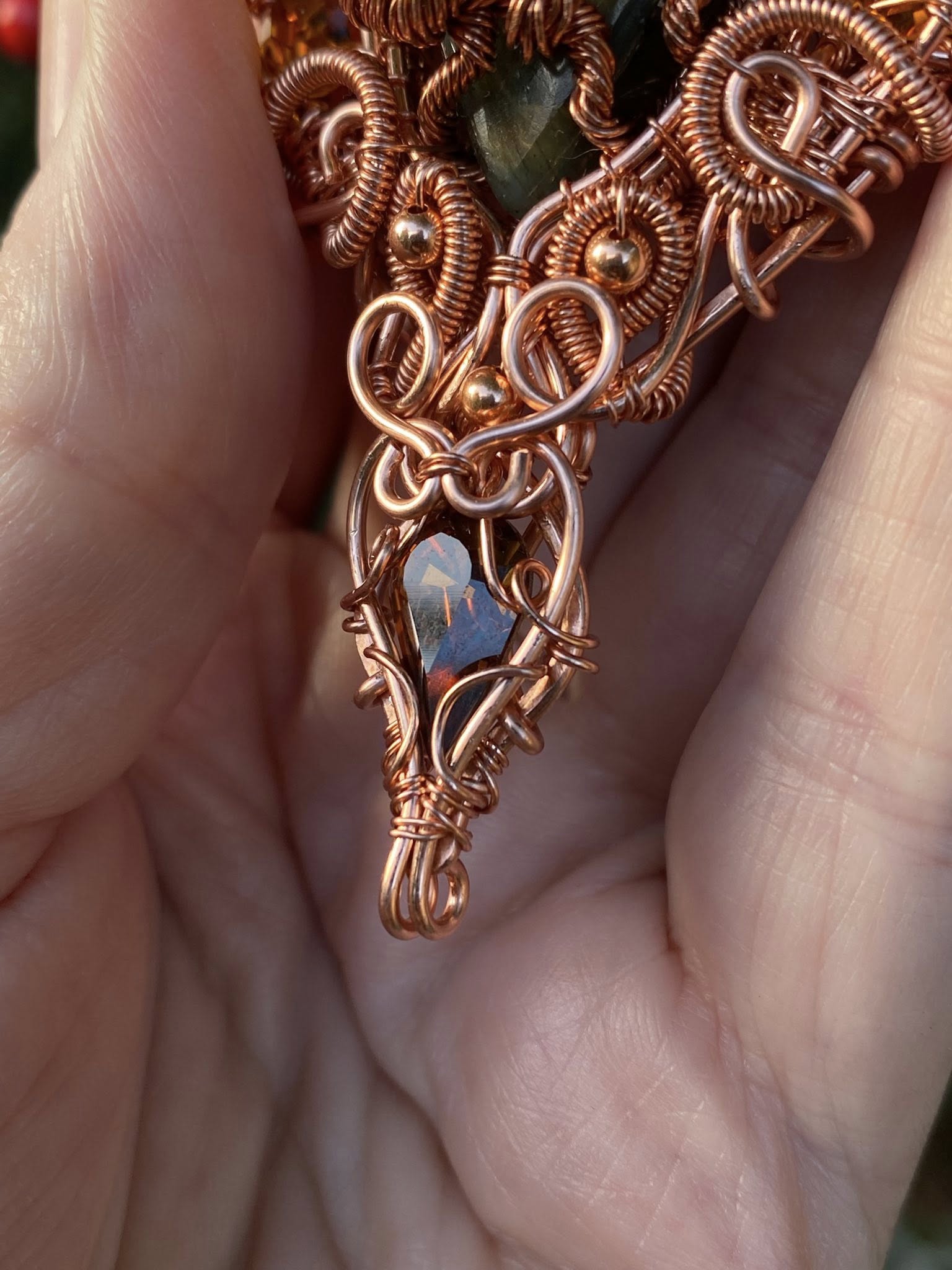 Copper Labradorite Tree of Life Pendant - Image 11