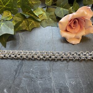 Japanese double four and one chainmail bracelet made from anodised aluminium Handmade chainmail bracelet with Japanese weave pattern Lightweight anodised aluminium chainmail bracelet