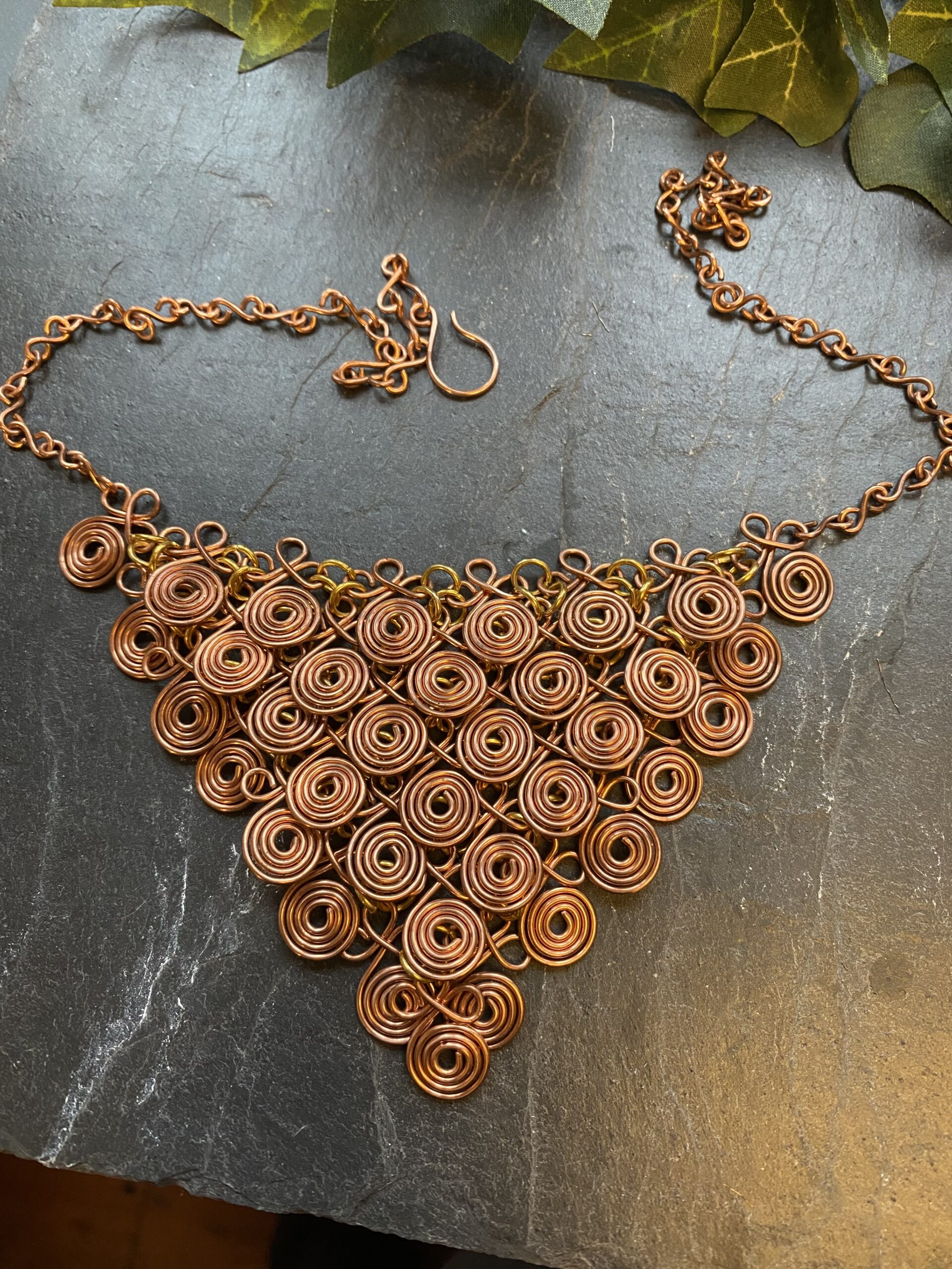 copper chain mail necklace - Image 2