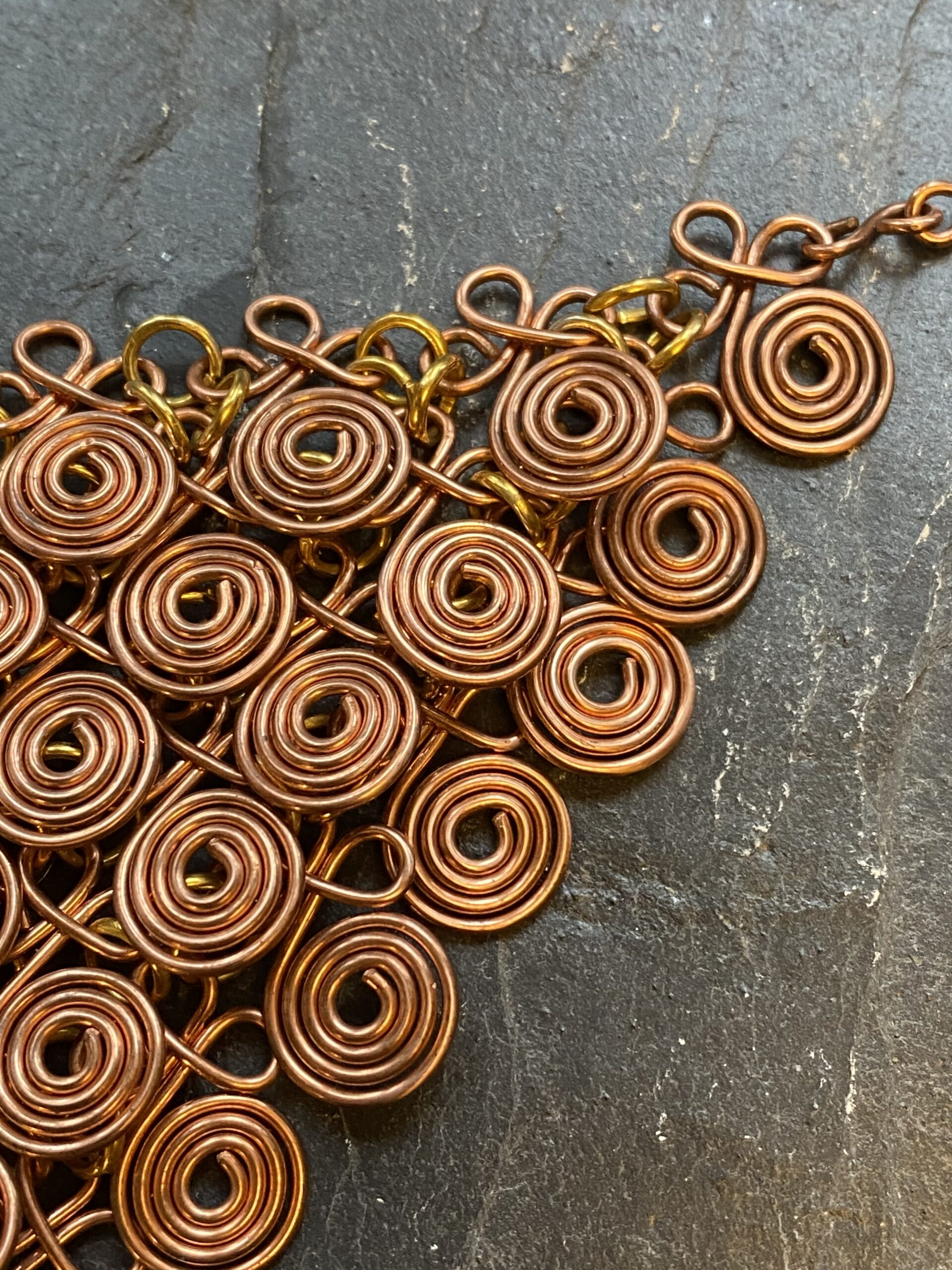 copper chain mail necklace - Image 7