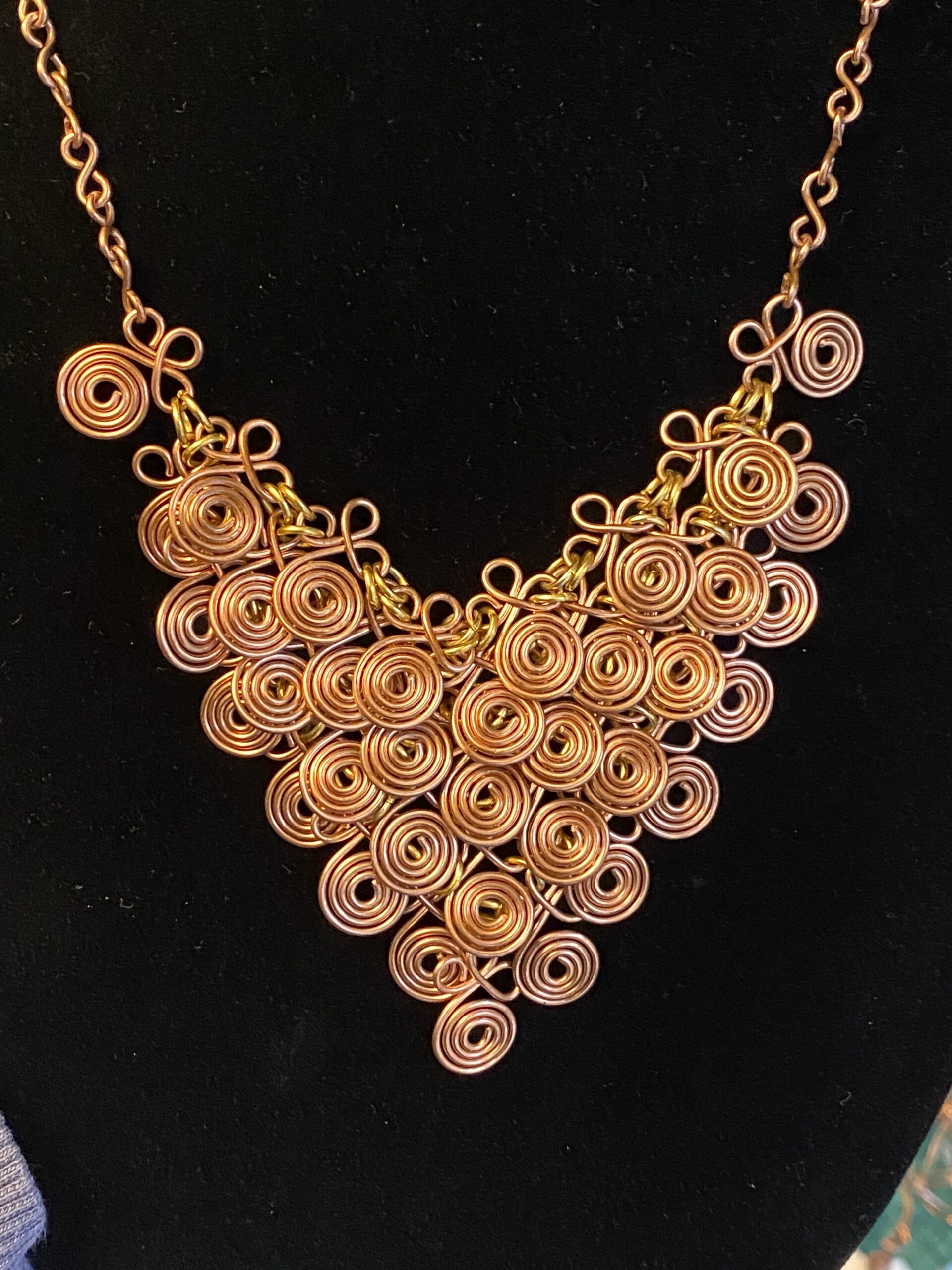 copper chain mail necklace - Image 4