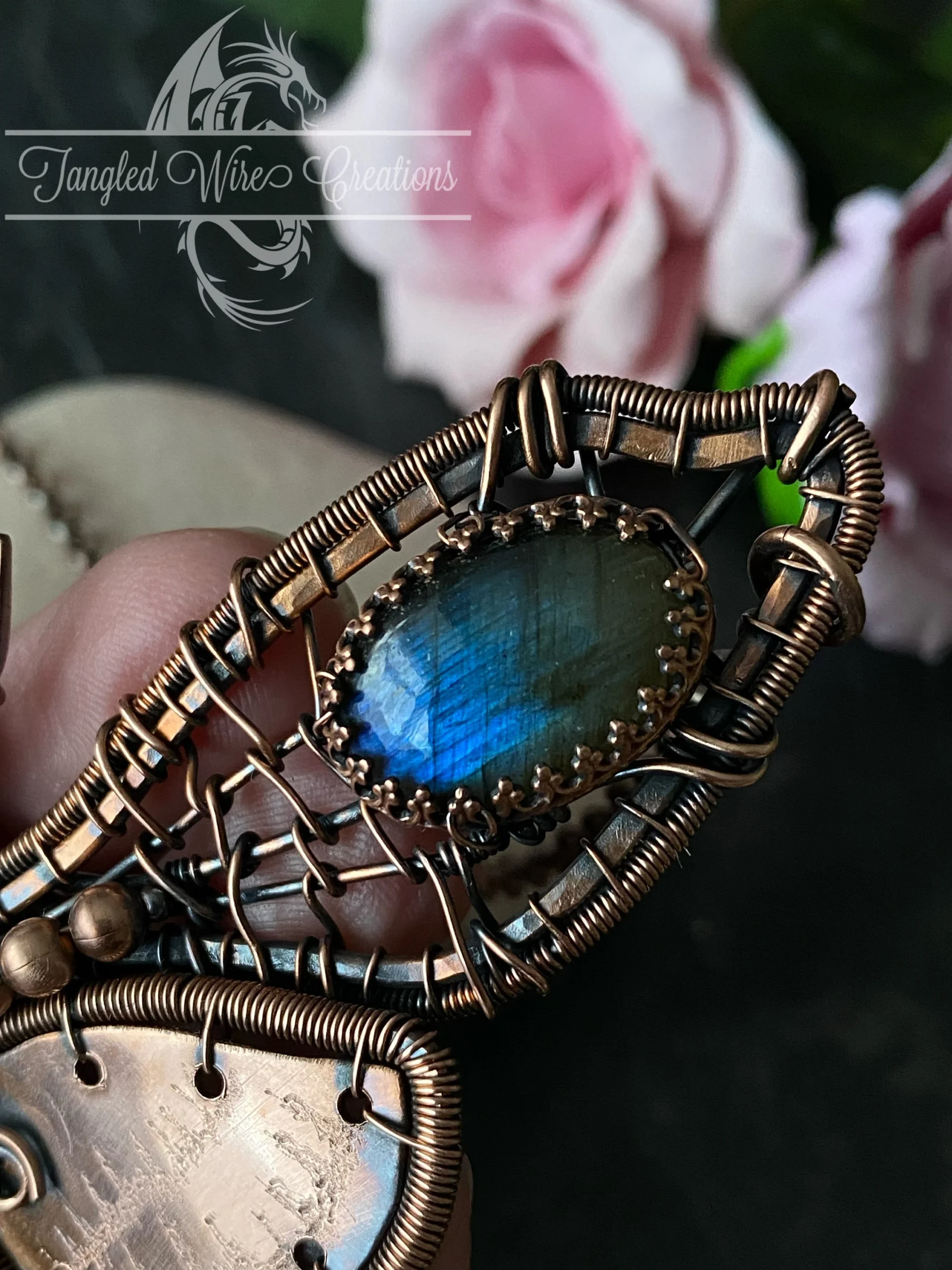 Deaths Head Moth Copper Bib Necklace - Image 3