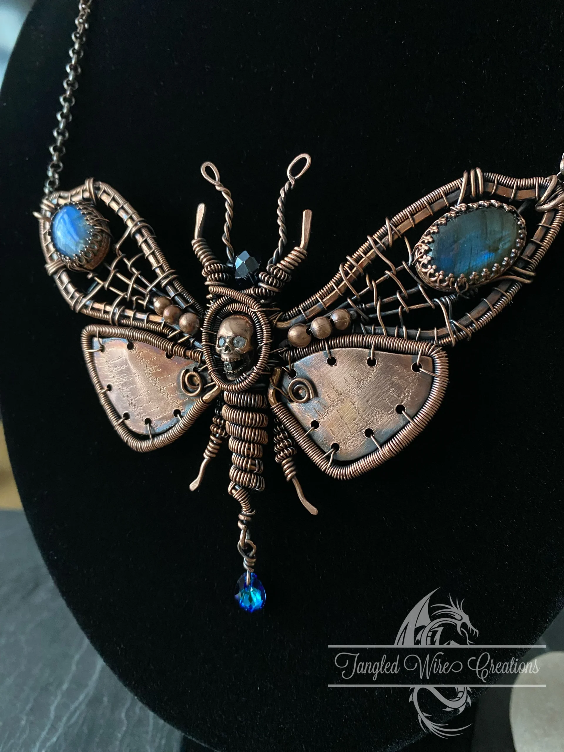 Deaths Head Moth Copper Bib Necklace - Image 7