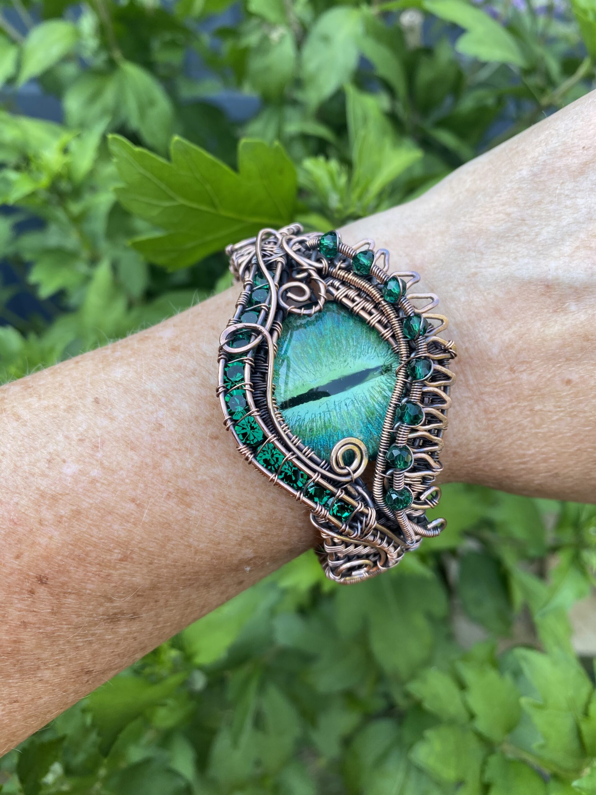 Forest dragon copper cuff bracelet - Image 9
