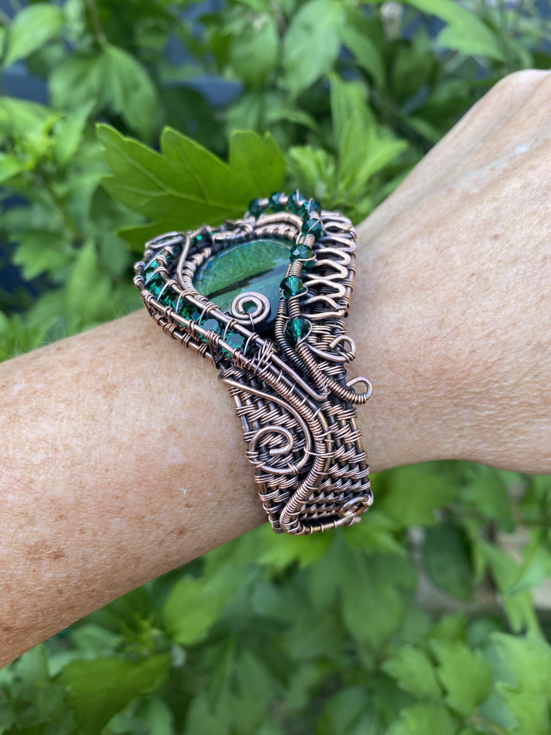 Forest dragon copper cuff bracelet - Image 8