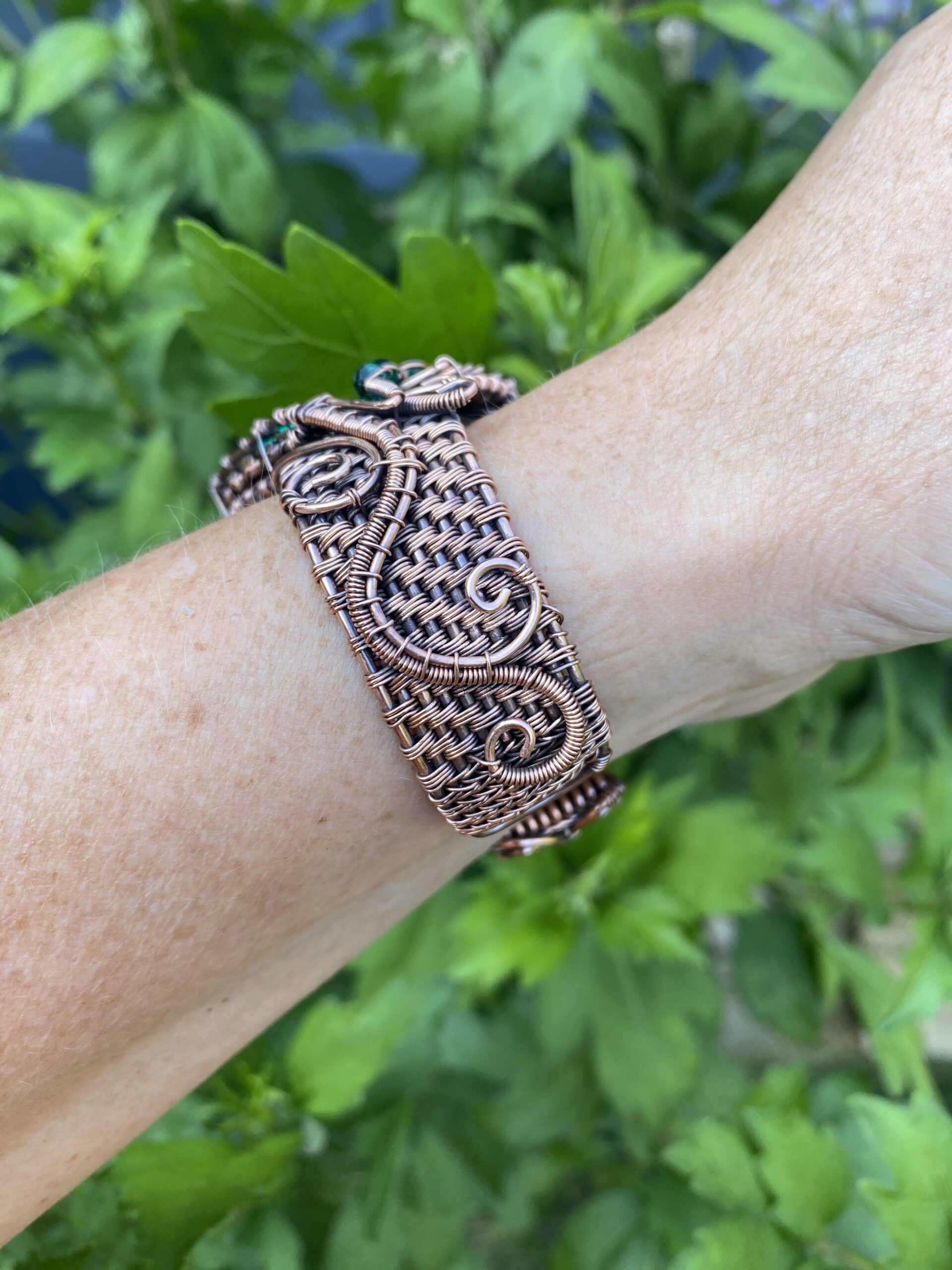 Forest dragon copper cuff bracelet - Image 7