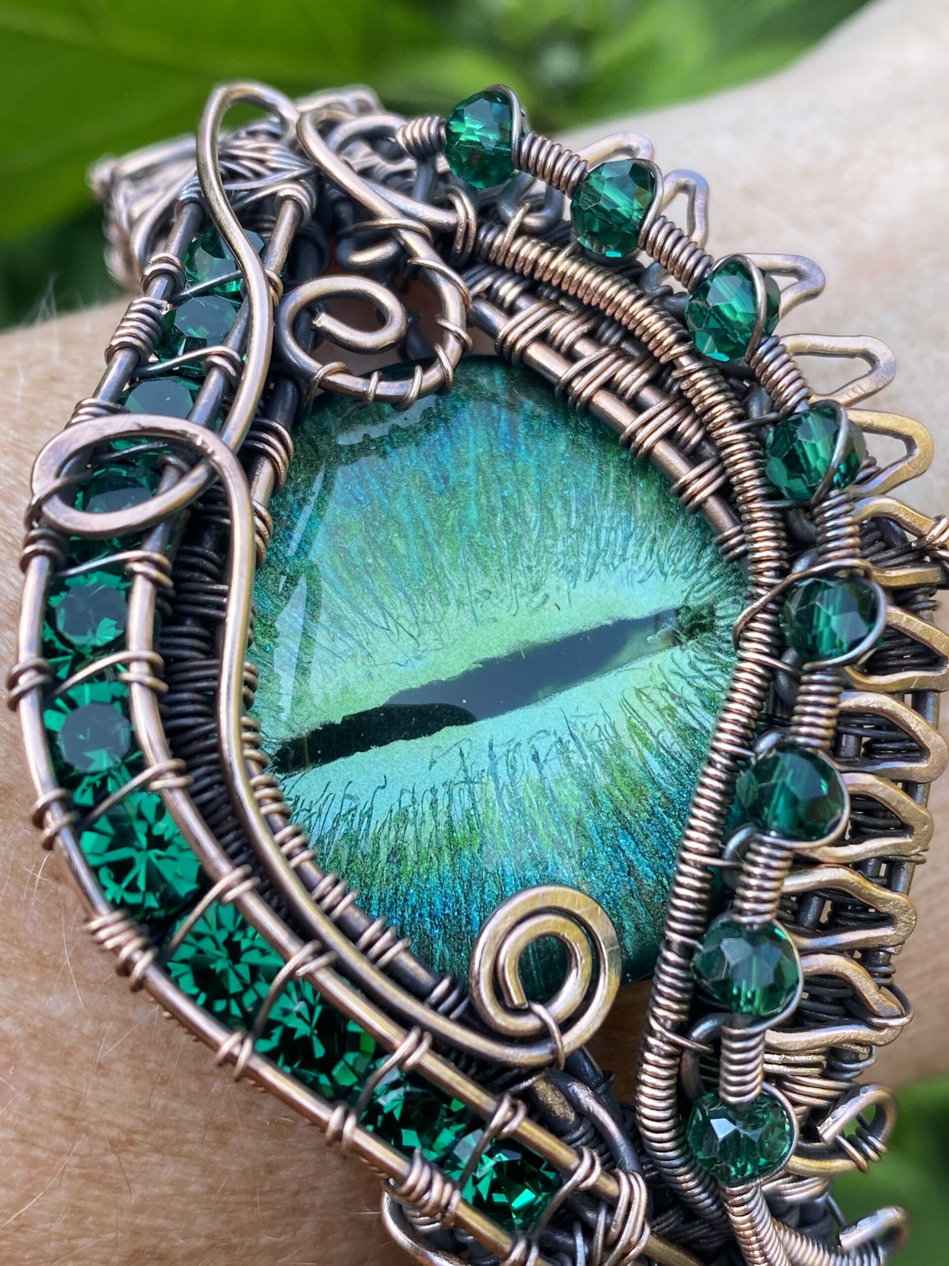 Forest dragon copper cuff bracelet - Image 5